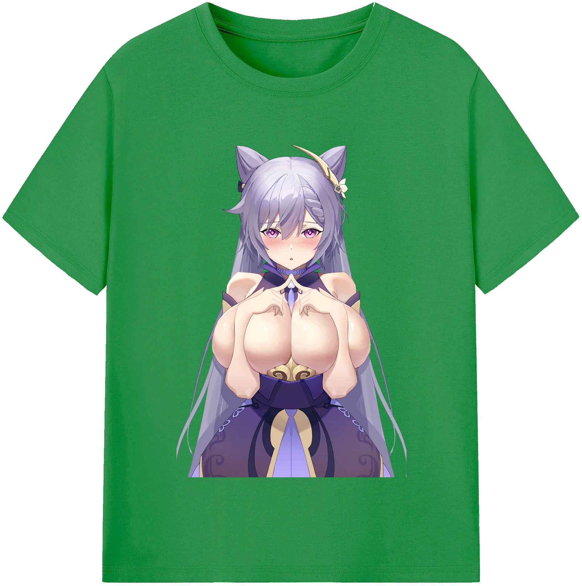 げんし神 刻晴 こくせい genshin Kokusei レディースカジュアルプリントTシャツ（綿100％）