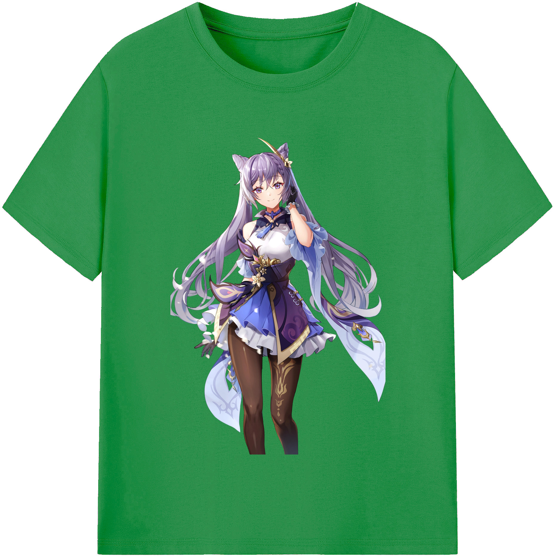 げんし神 刻晴 こくせい genshin Kokusei レディースカジュアルプリントTシャツ（綿100％）