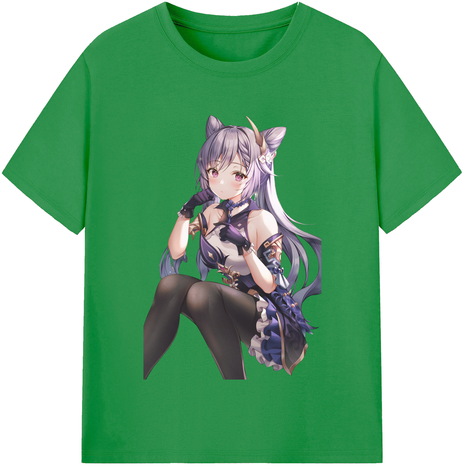 げんし神 刻晴 こくせい genshin Kokusei レディースカジュアルプリントTシャツ（綿100％）