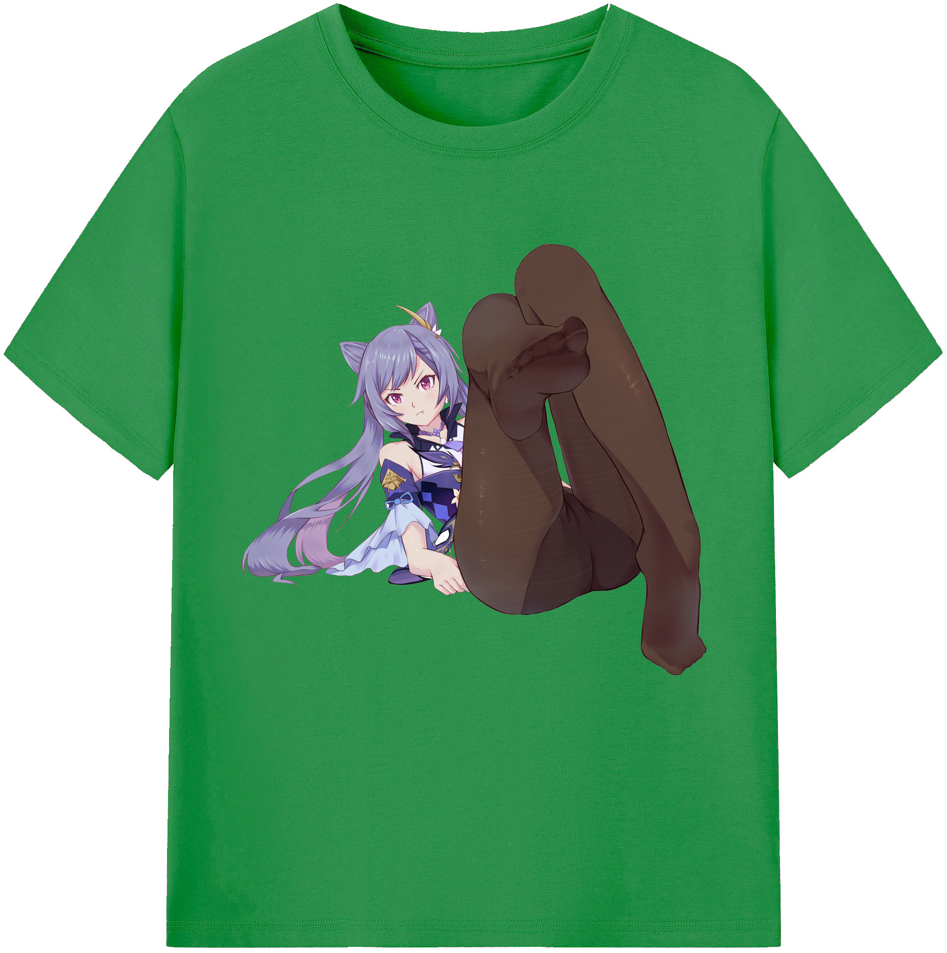 げんし神 刻晴 こくせい genshin Kokusei レディースカジュアルプリントTシャツ（綿100％）