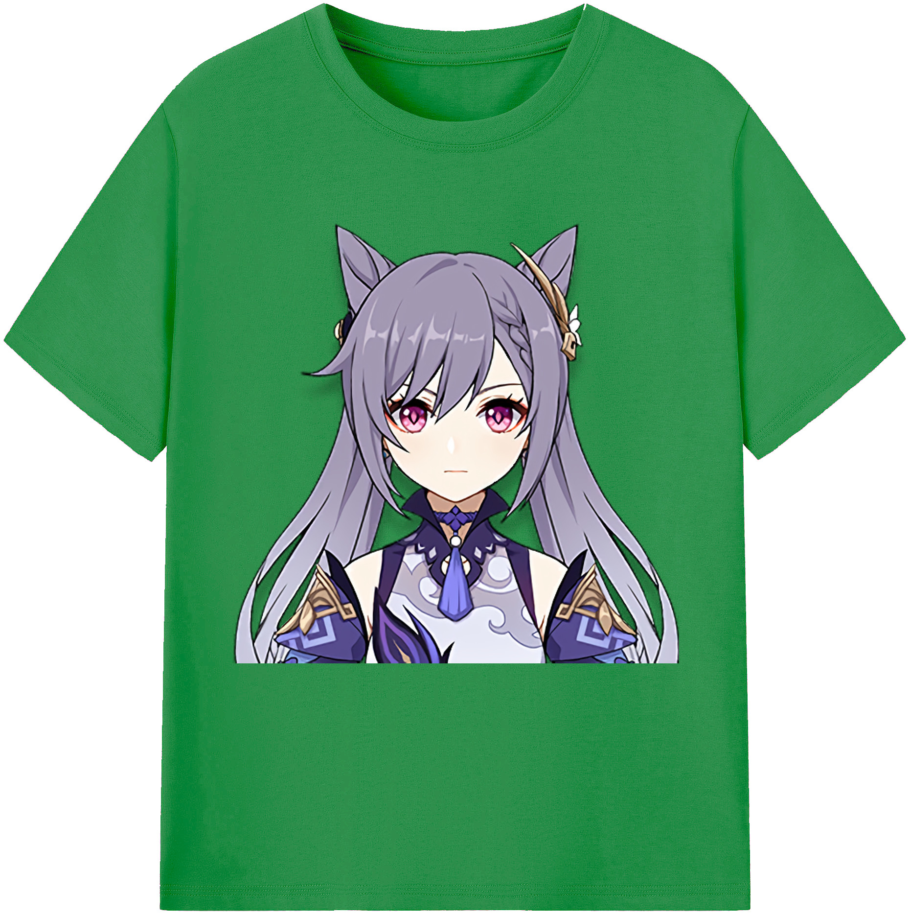 げんし神 刻晴 こくせい genshin Kokusei レディースカジュアルプリントTシャツ（綿100％）