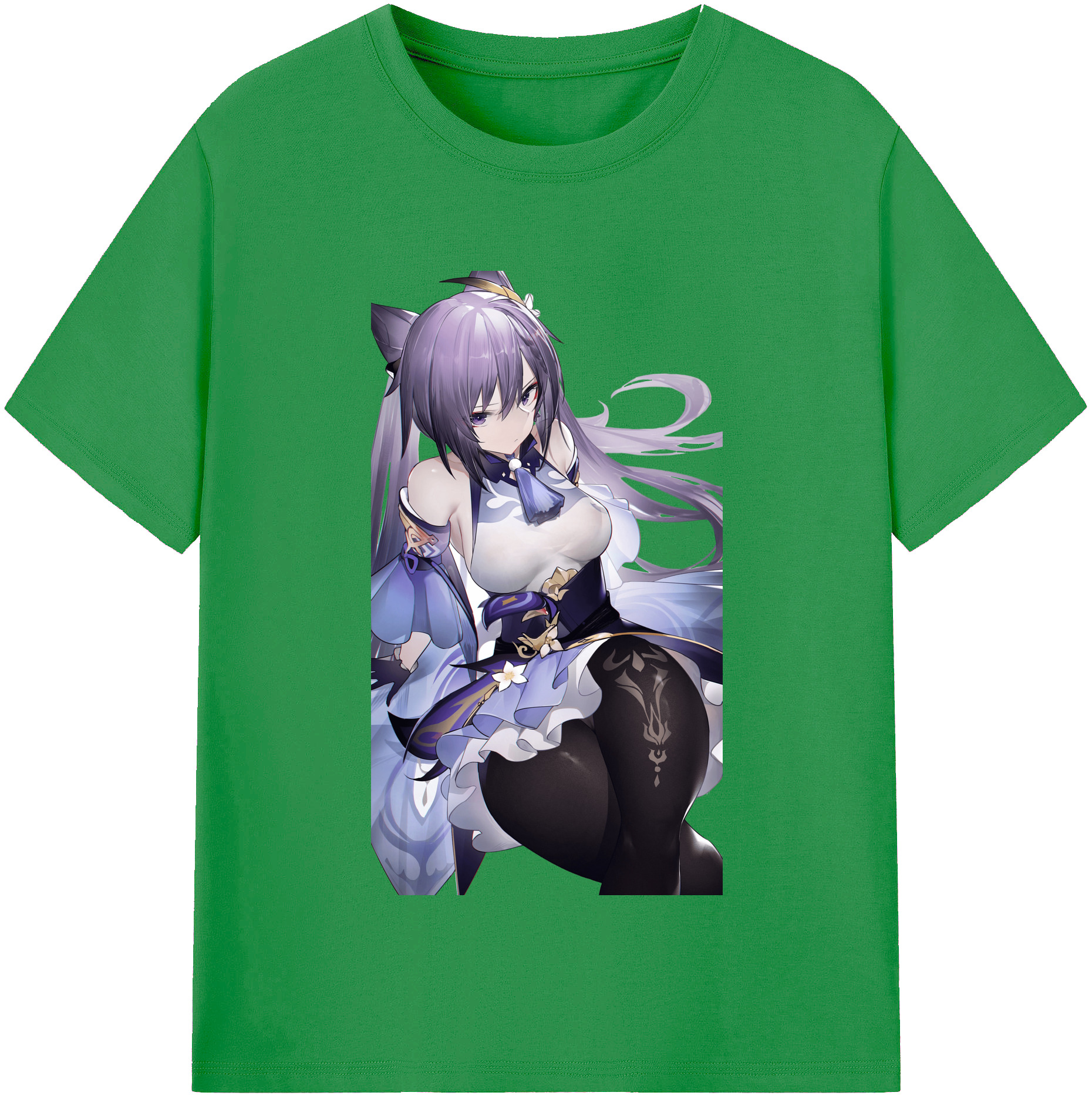 げんし神 刻晴 こくせい genshin Kokusei レディースカジュアルプリントTシャツ（綿100％）
