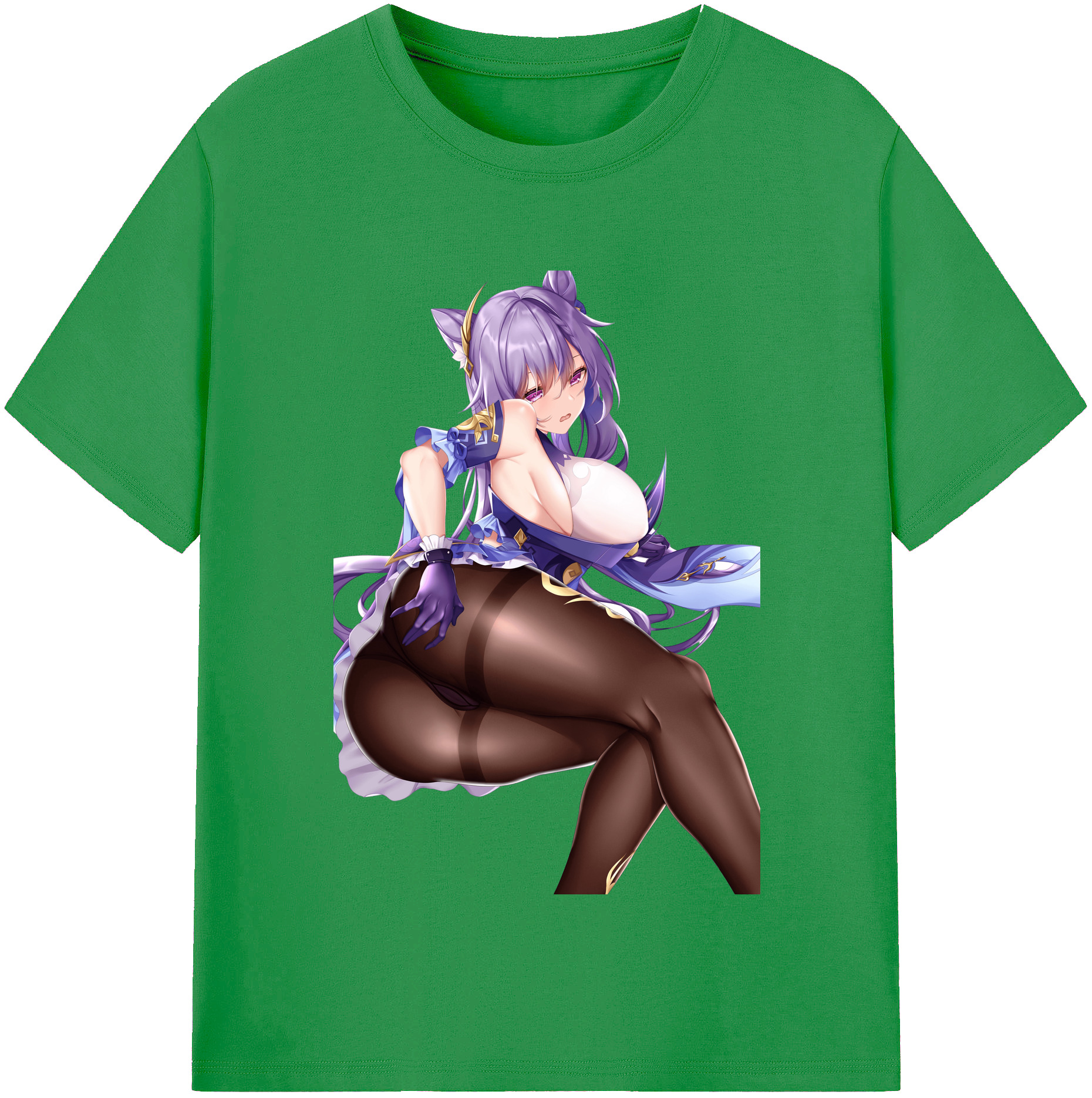 げんし神 刻晴 こくせい genshin Kokusei レディースカジュアルプリントTシャツ（綿100％）