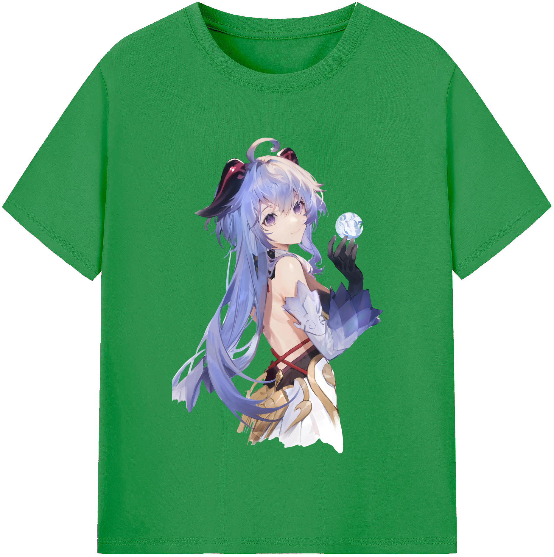 げんし神 甘雨 かんう genshin Ganyu レディースカジュアルプリントTシャツ（綿100％）