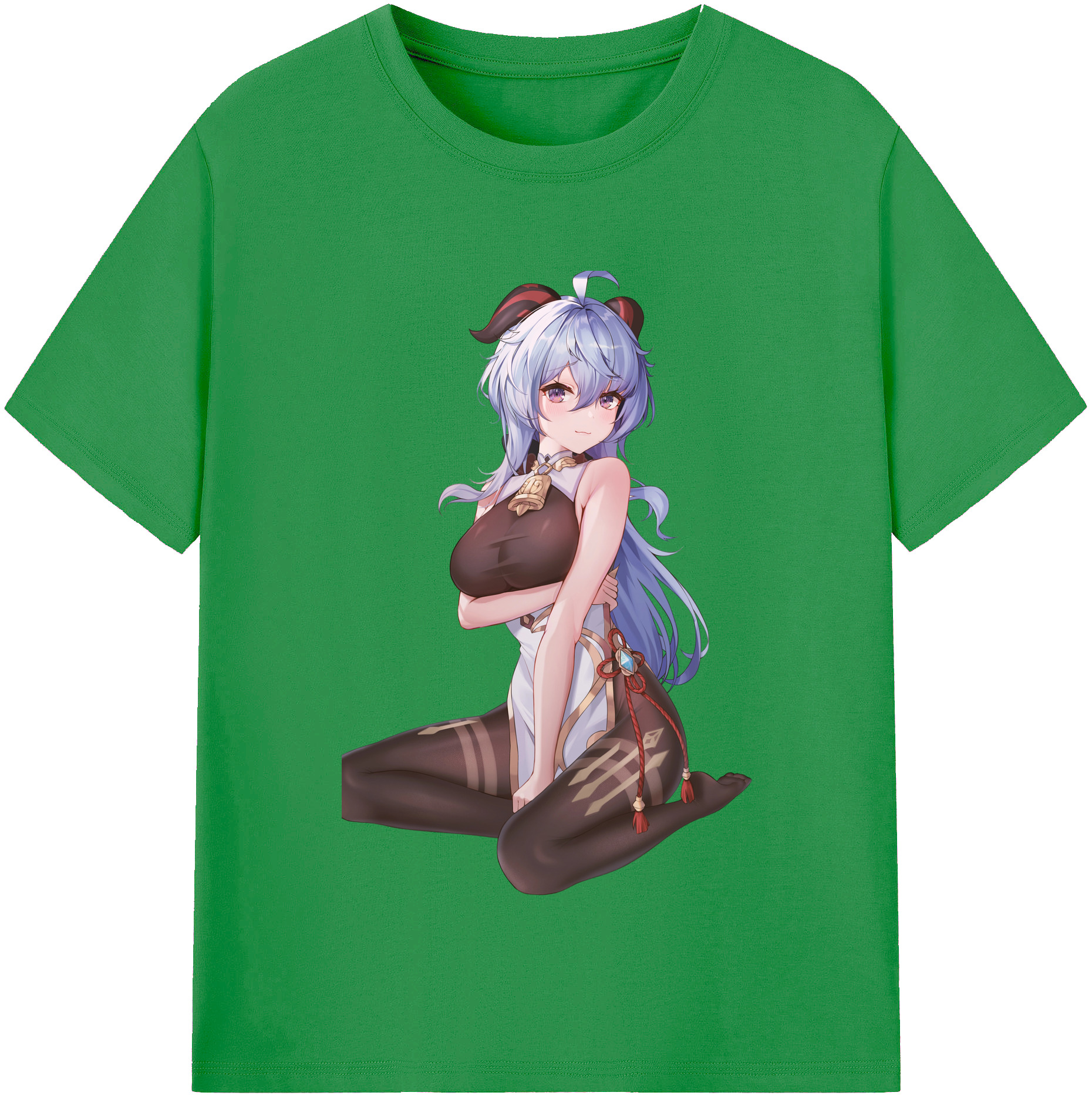 げんし神 甘雨 かんう genshin Ganyu レディースカジュアルプリントTシャツ（綿100％）