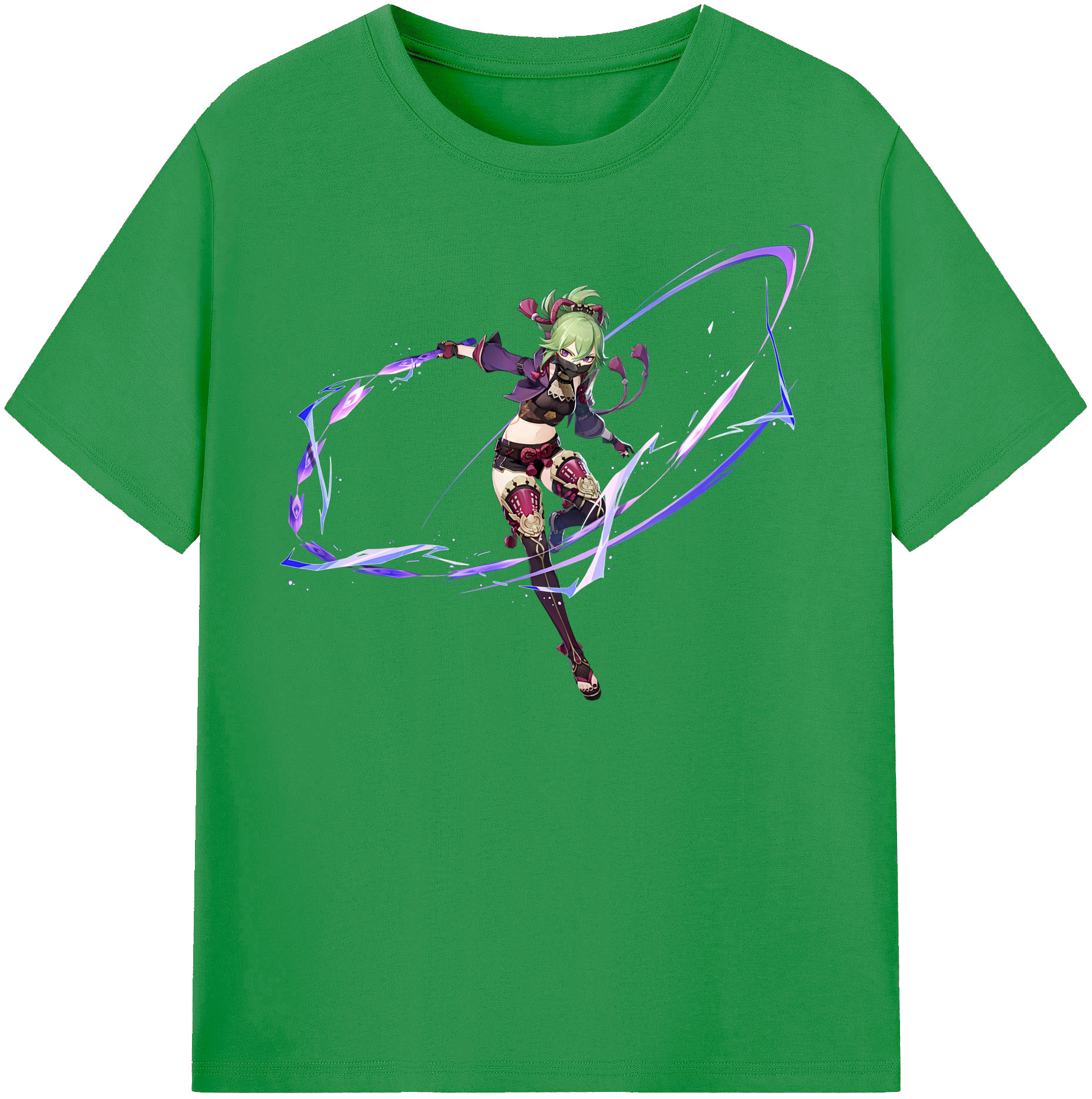 げんし神  久岐忍 くき しのぶ genshin Kuki Shinobu レディースカジュアルプリントTシャツ（綿100％）