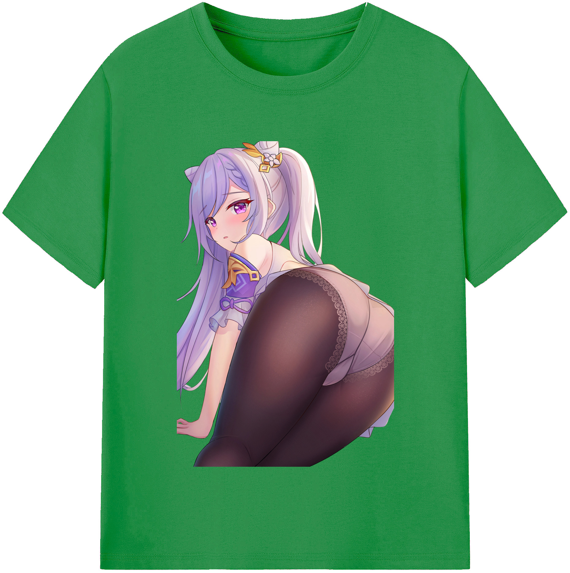 げんし神 刻晴 こくせい genshin Kokusei レディースカジュアルプリントTシャツ（綿100％）