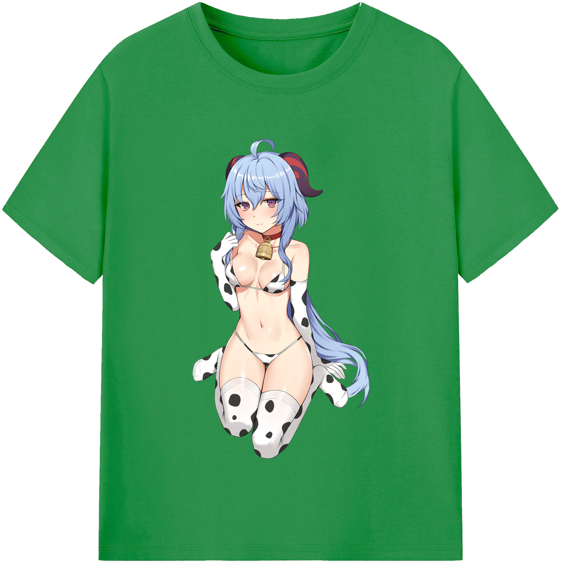 げんし神 甘雨 かんう genshin Ganyu レディースカジュアルプリントTシャツ（綿100％）