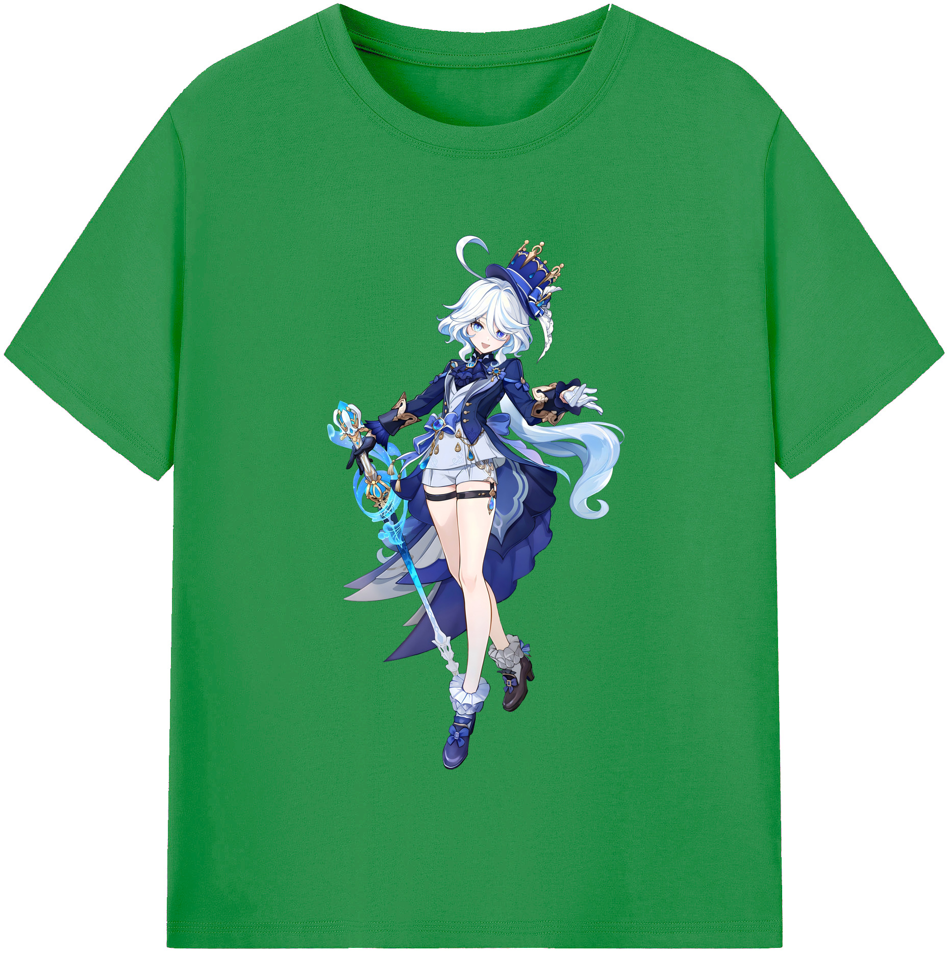 げんし神 フリーナ genshin Furina レディースカジュアルプリントTシャツ（綿100％）