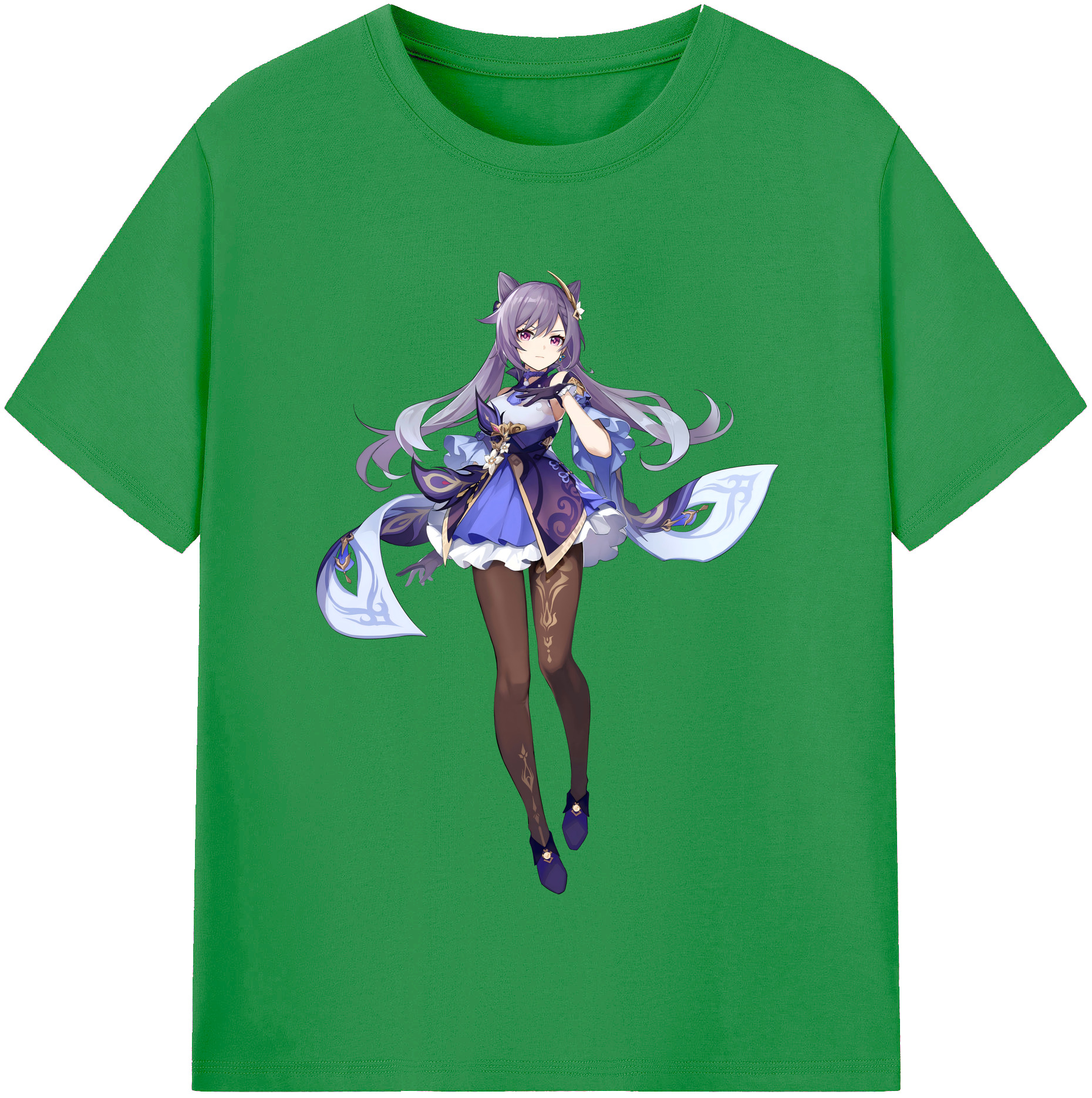 げんし神 刻晴 こくせい genshin Kokusei レディースカジュアルプリントTシャツ（綿100％）