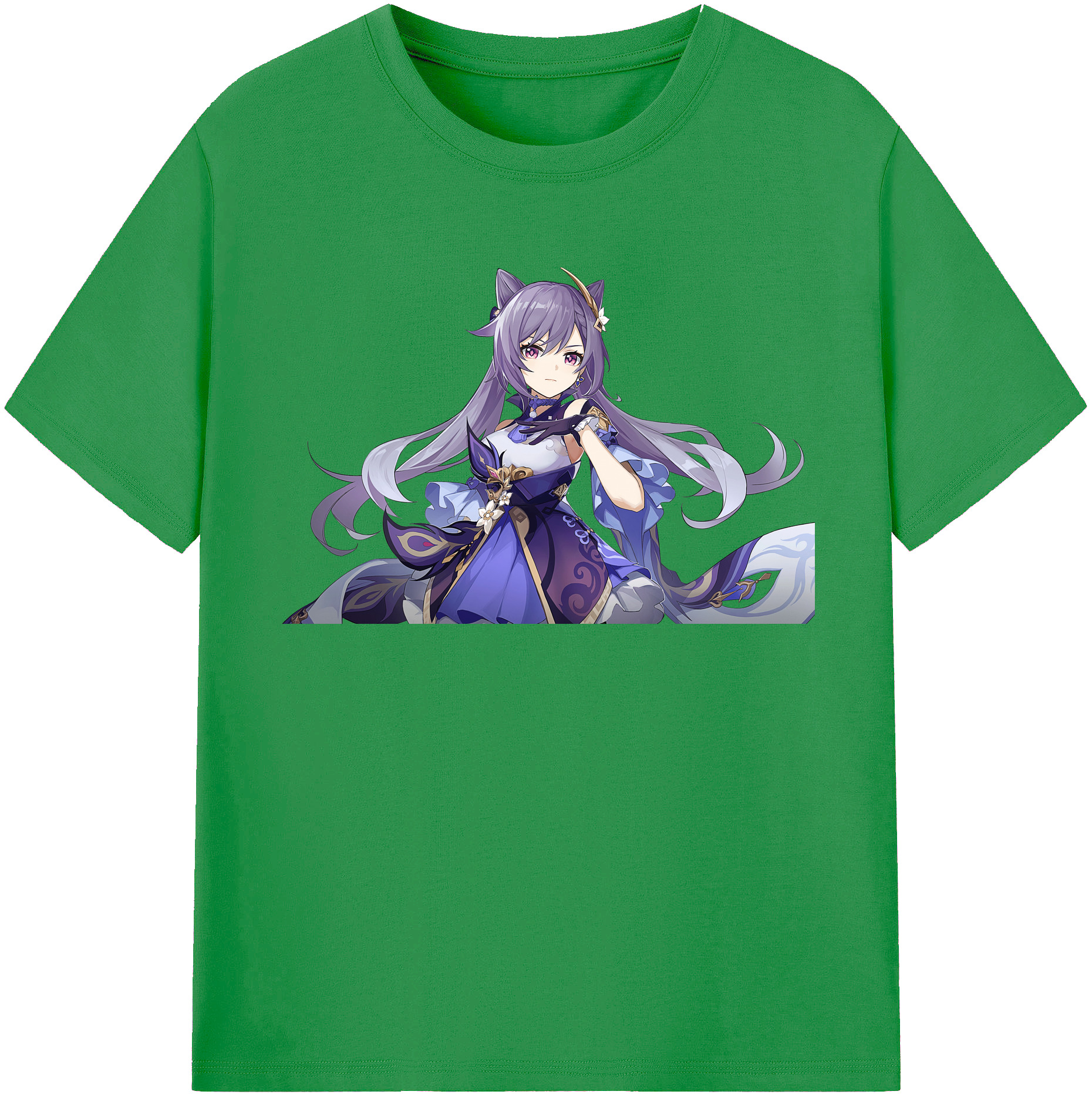 げんし神 刻晴 こくせい genshin Kokusei レディースカジュアルプリントTシャツ（綿100％）