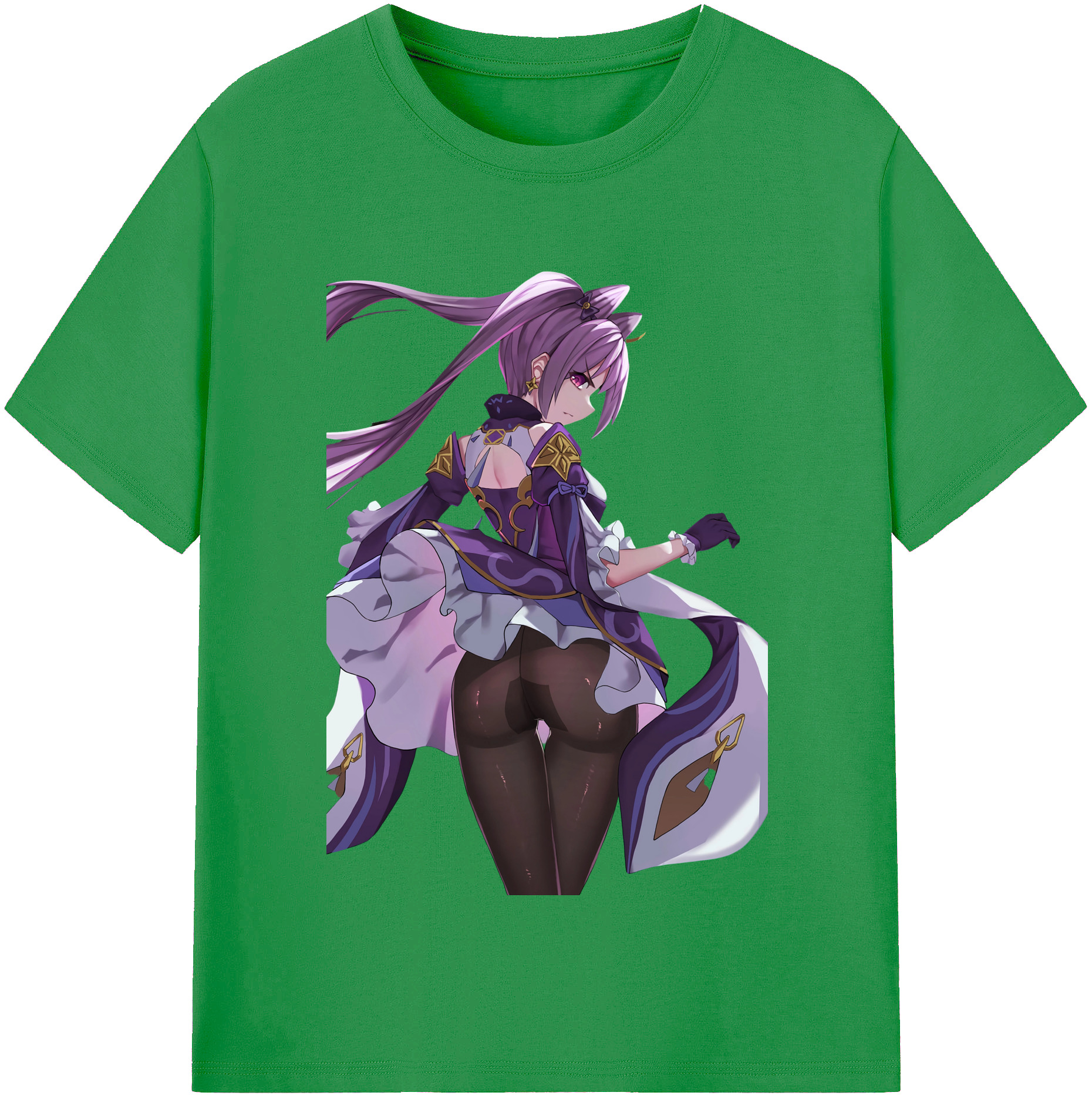 げんし神 刻晴 こくせい genshin Kokusei レディースカジュアルプリントTシャツ（綿100％）