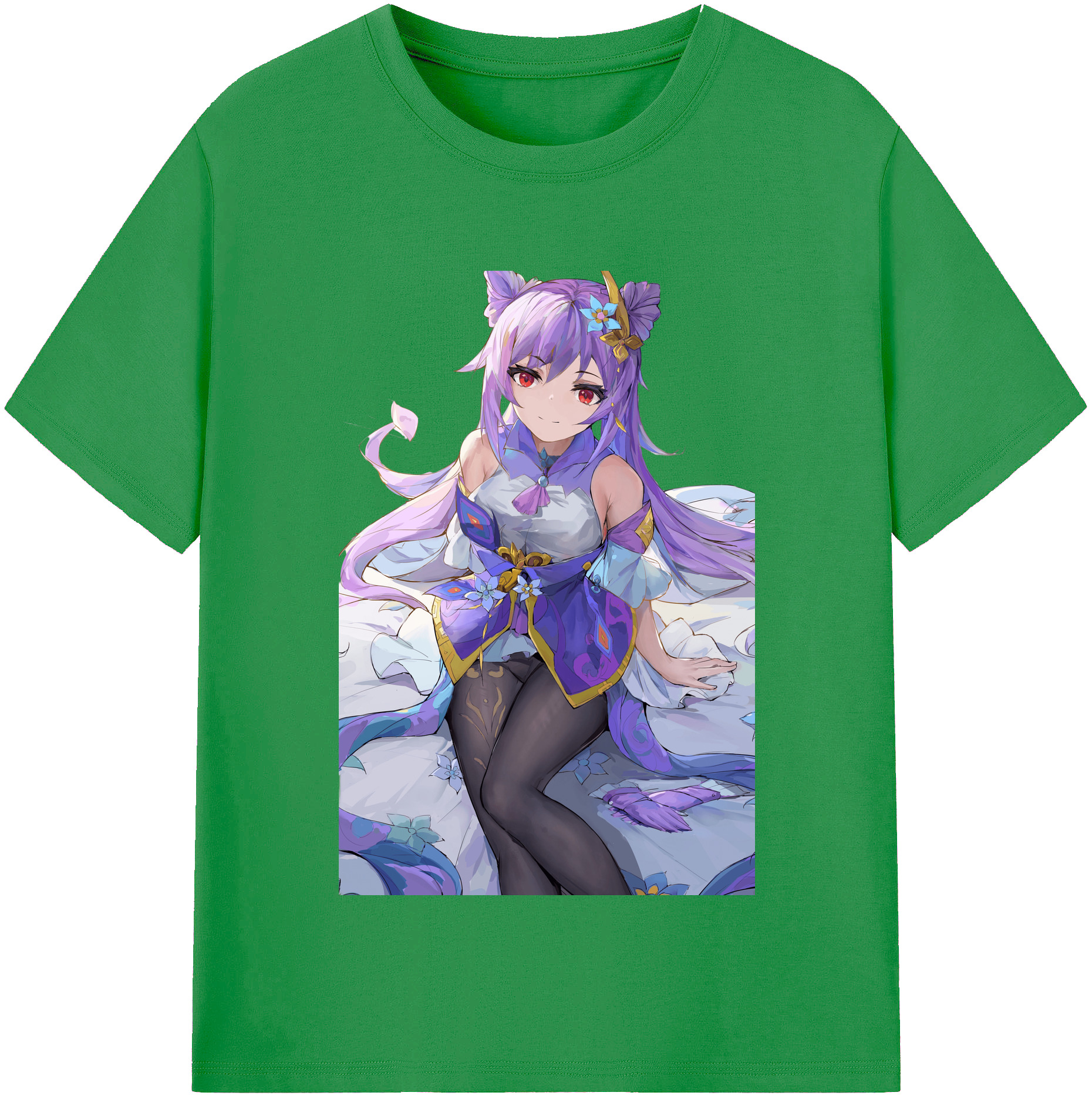 げんし神 刻晴 こくせい genshin Kokusei レディースカジュアルプリントTシャツ（綿100％）