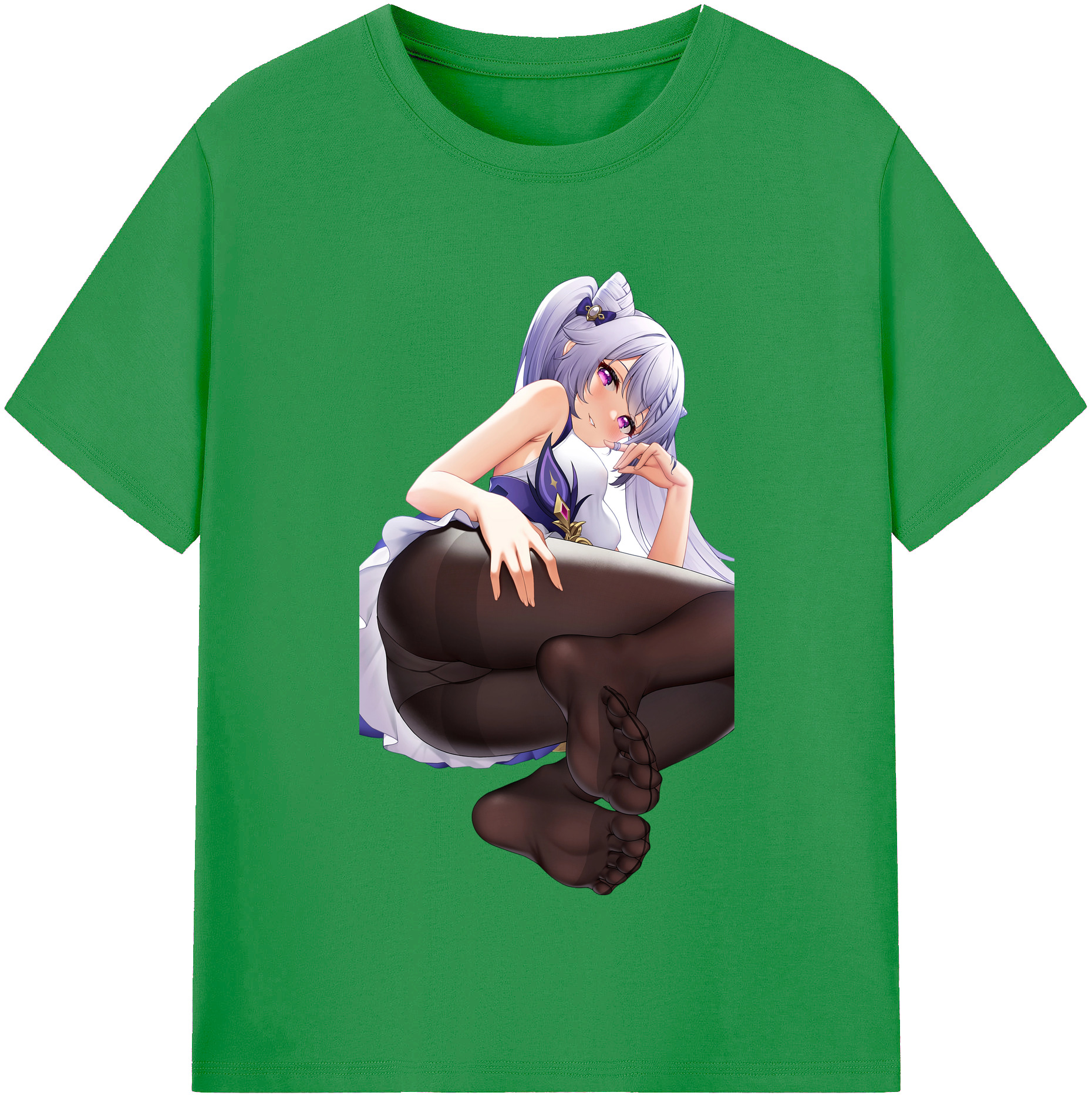 げんし神 刻晴 こくせい genshin Kokusei レディースカジュアルプリントTシャツ（綿100％）
