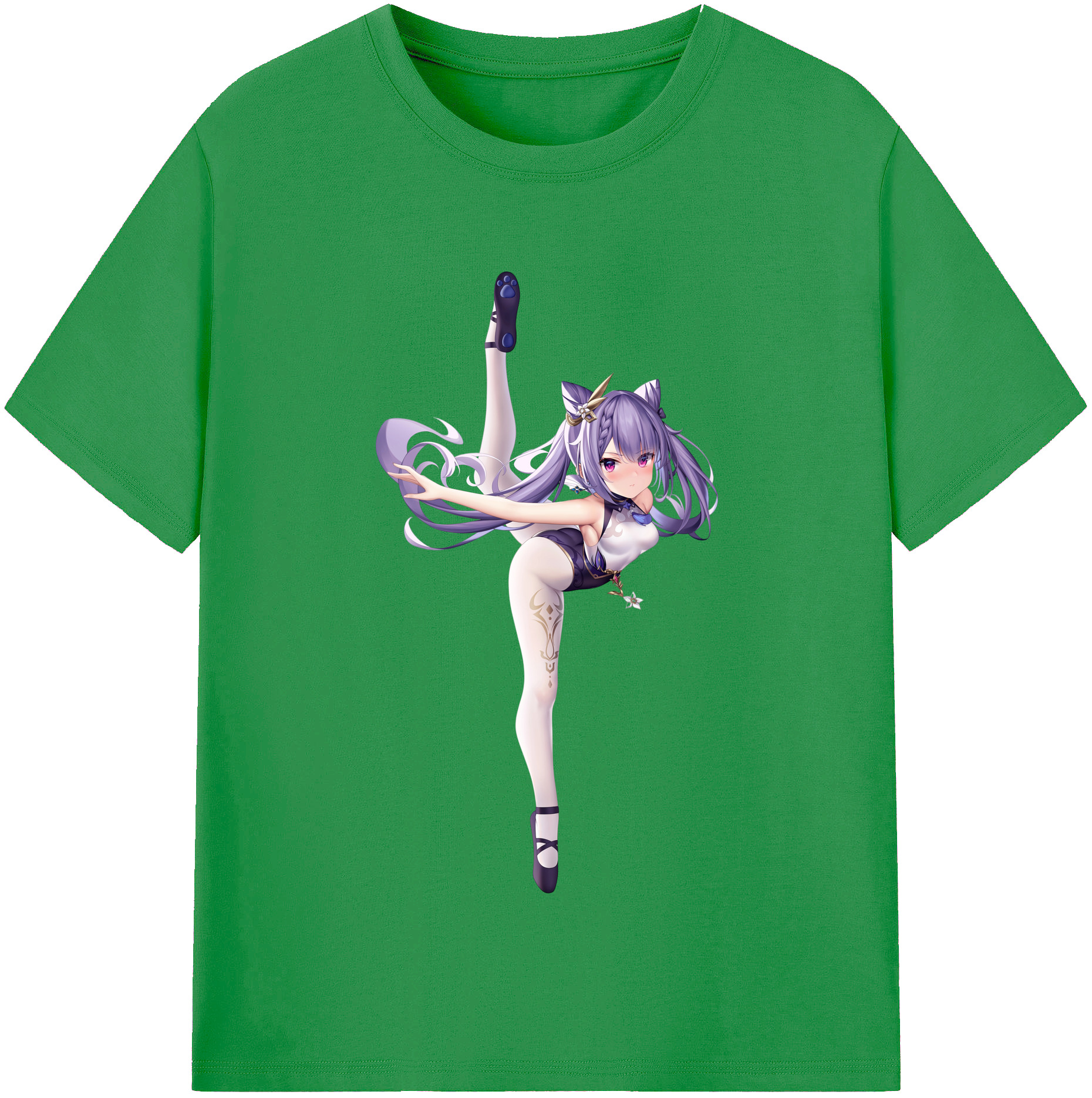 げんし神 刻晴 こくせい genshin Kokusei レディースカジュアルプリントTシャツ（綿100％）