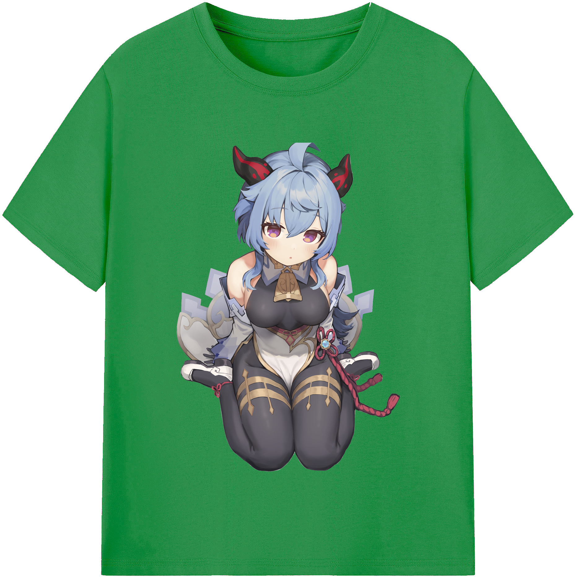 げんし神 甘雨 かんう genshin Ganyu レディースカジュアルプリントTシャツ（綿100％）