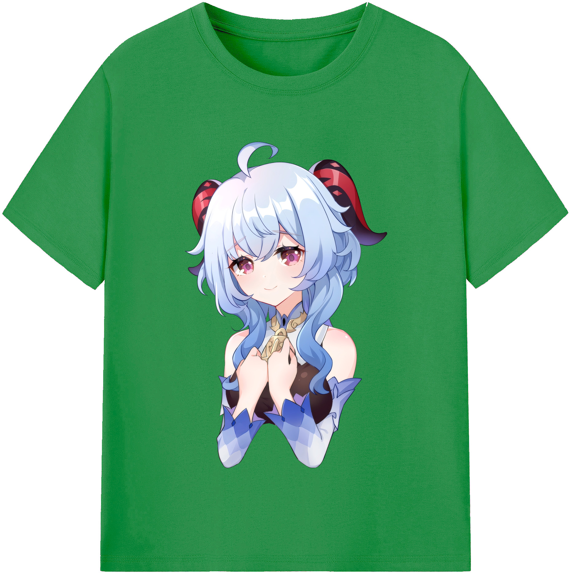 げんし神 甘雨 かんう genshin Ganyu レディースカジュアルプリントTシャツ（綿100％）