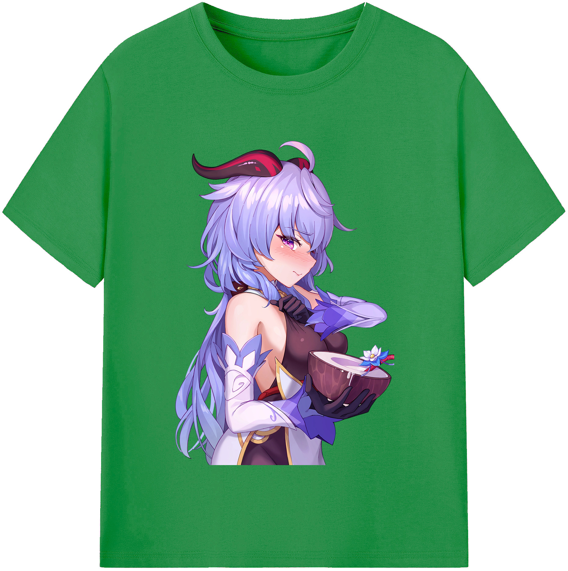 げんし神 甘雨 かんう genshin Ganyu レディースカジュアルプリントTシャツ（綿100％）