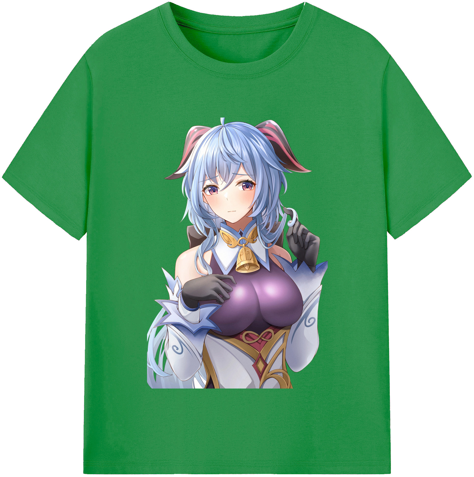 げんし神 甘雨 かんう genshin Ganyu レディースカジュアルプリントTシャツ（綿100％）