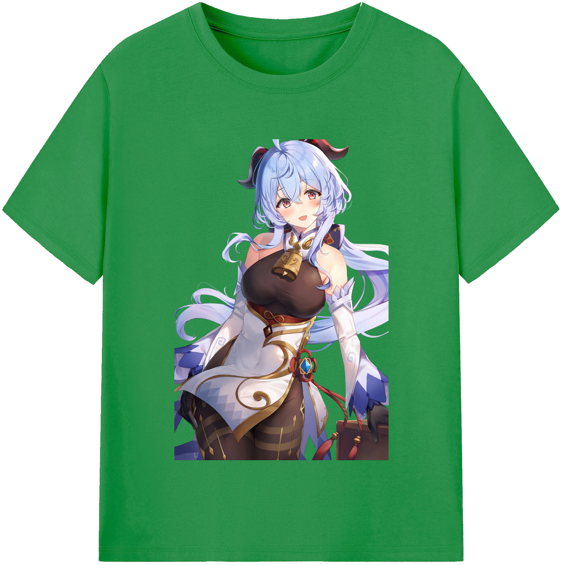 げんし神 甘雨 かんう genshin Ganyu レディースカジュアルプリントTシャツ（綿100％）