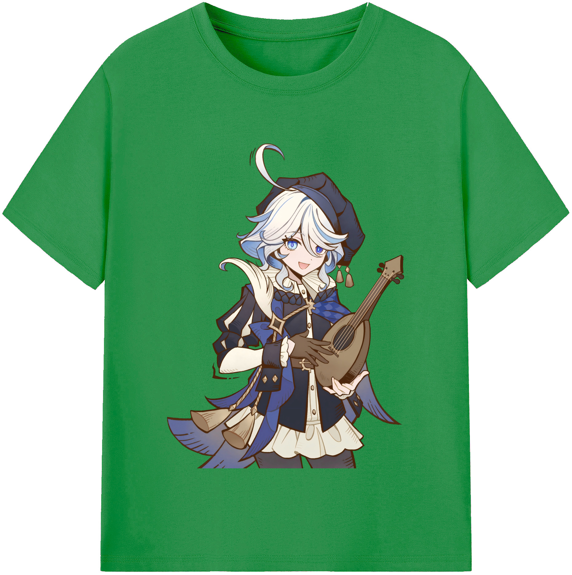 げんし神 フリーナ genshin Furina レディースカジュアルプリントTシャツ（綿100％）