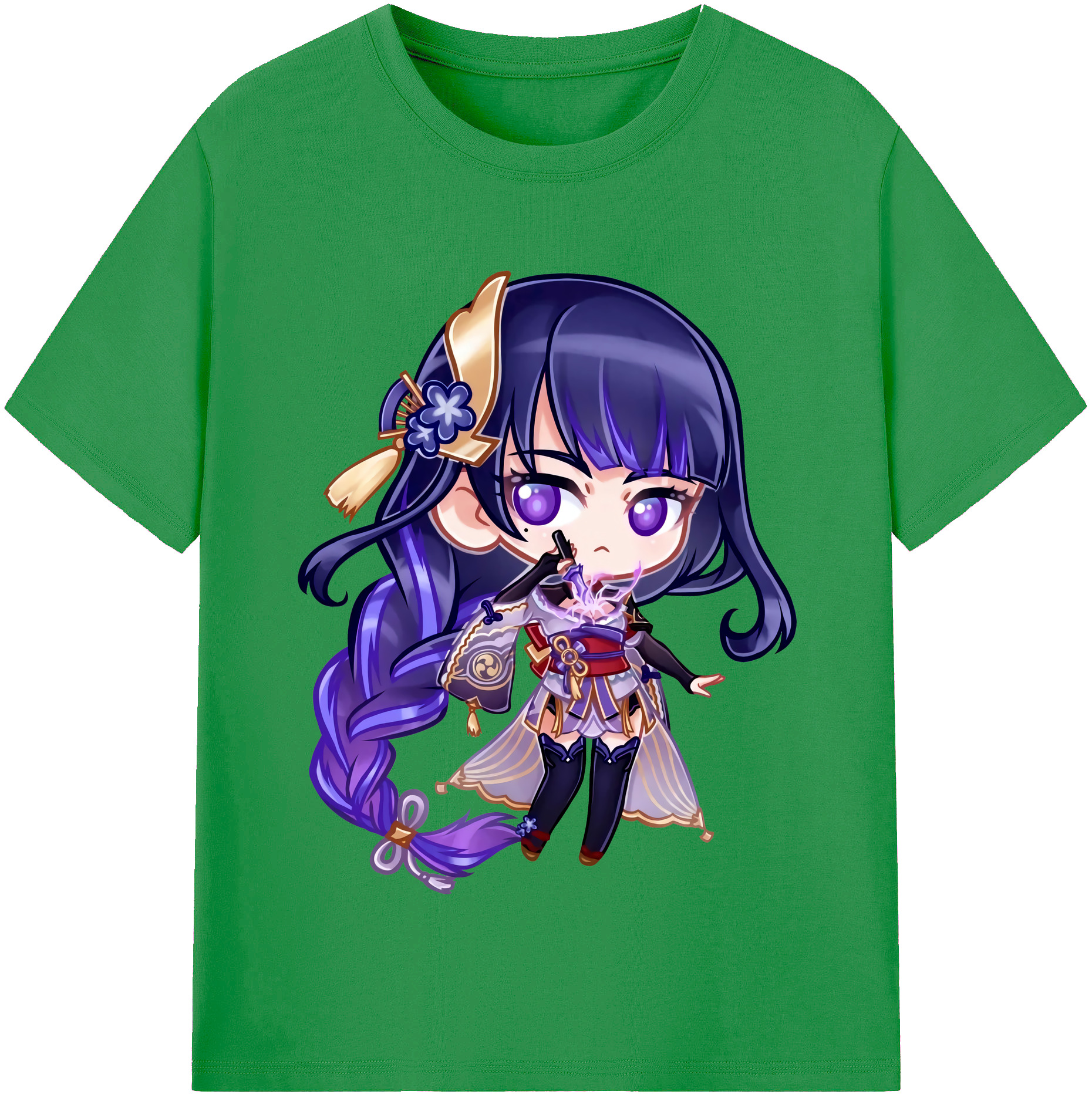 げんし神 雷電将軍 らいでんしょうぐん genshin Raiden Shogun レディースカジュアルプリントTシャツ（綿100％）