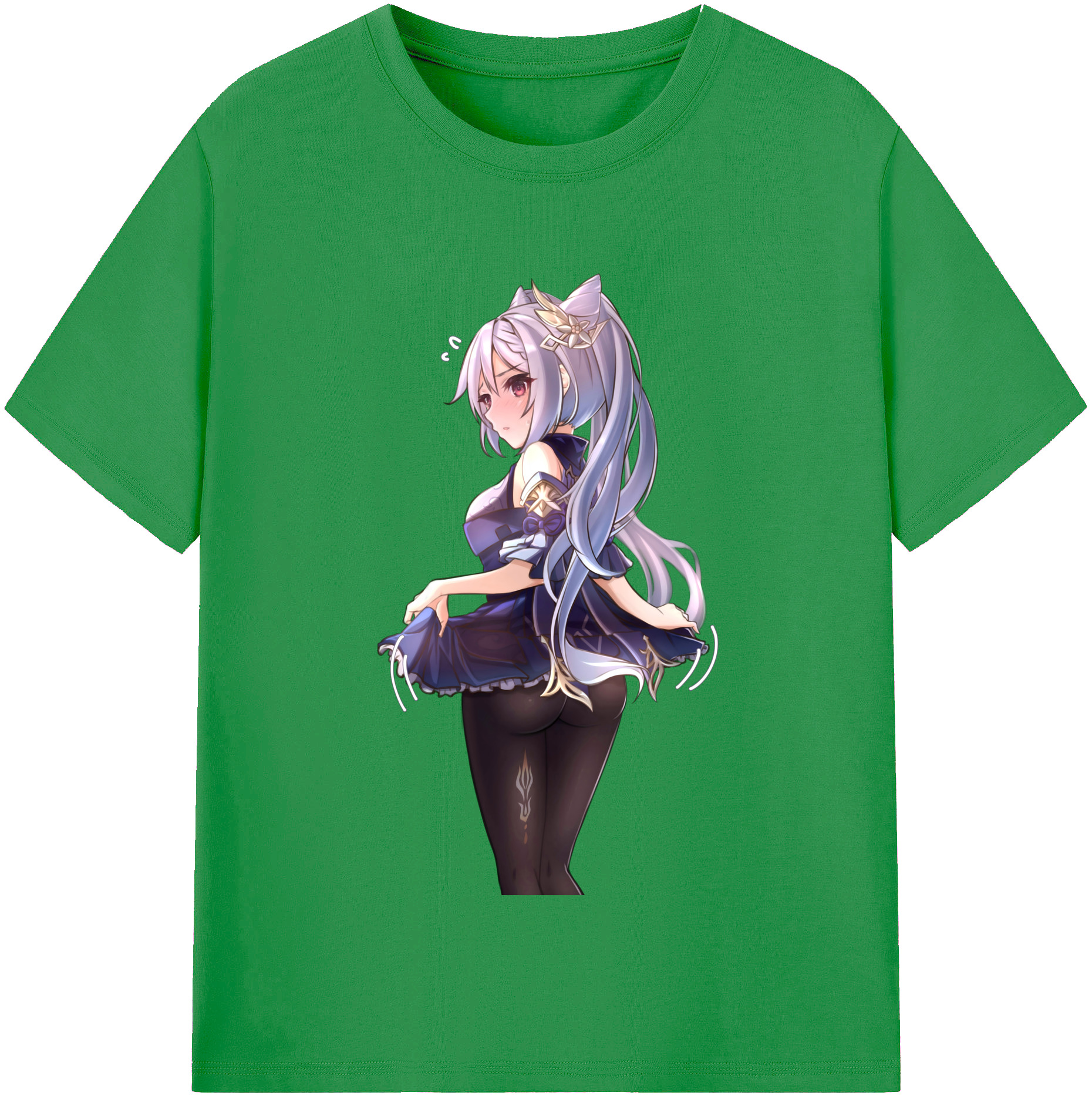 げんし神 刻晴 こくせい genshin Kokusei レディースカジュアルプリントTシャツ（綿100％）