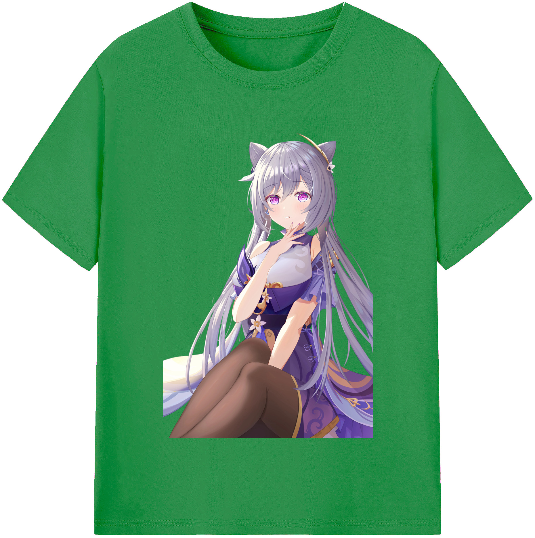 げんし神 刻晴 こくせい genshin Kokusei レディースカジュアルプリントTシャツ（綿100％）