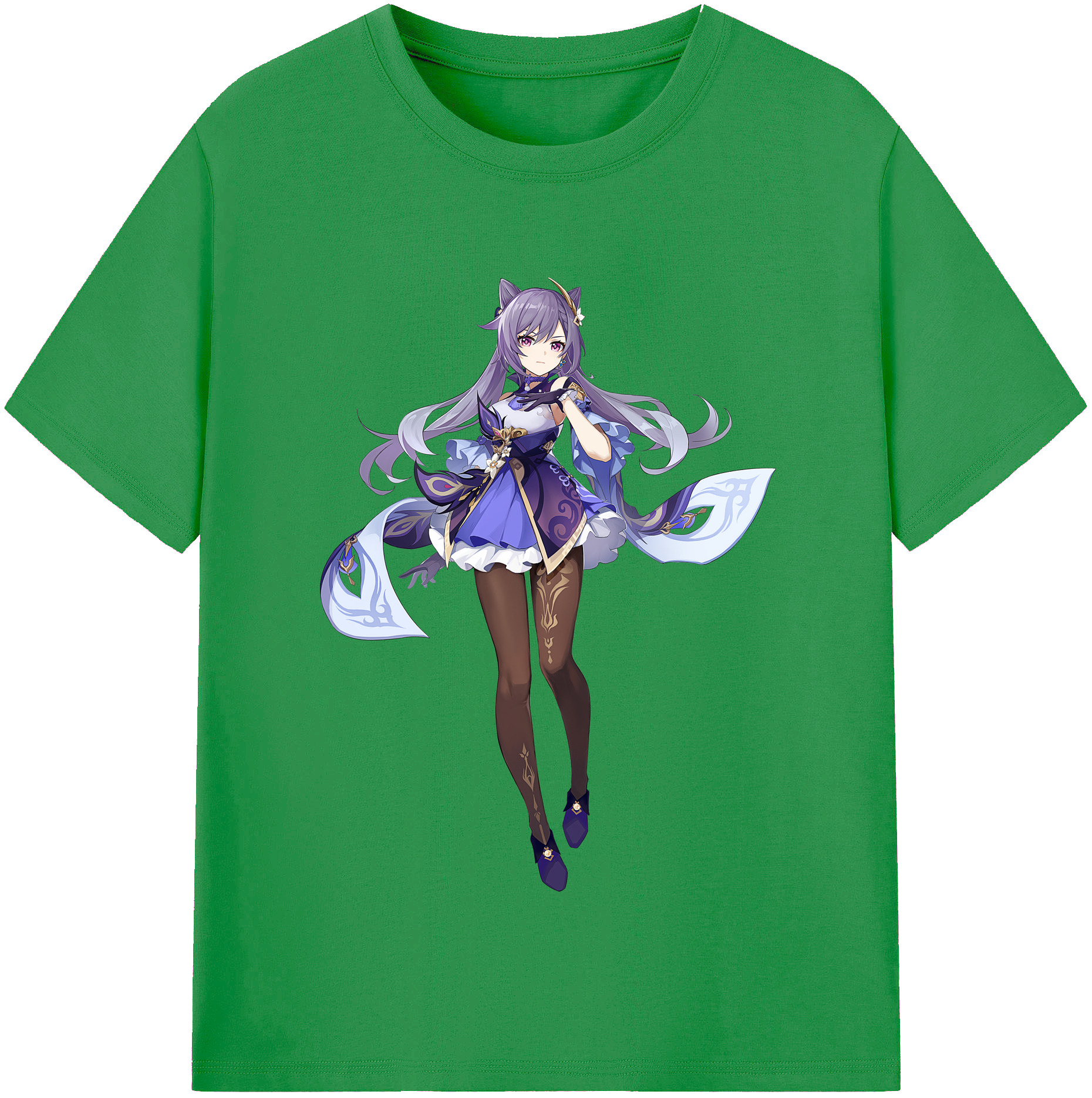 げんし神 刻晴 こくせい genshin Kokusei レディースカジュアルプリントTシャツ（綿100％）