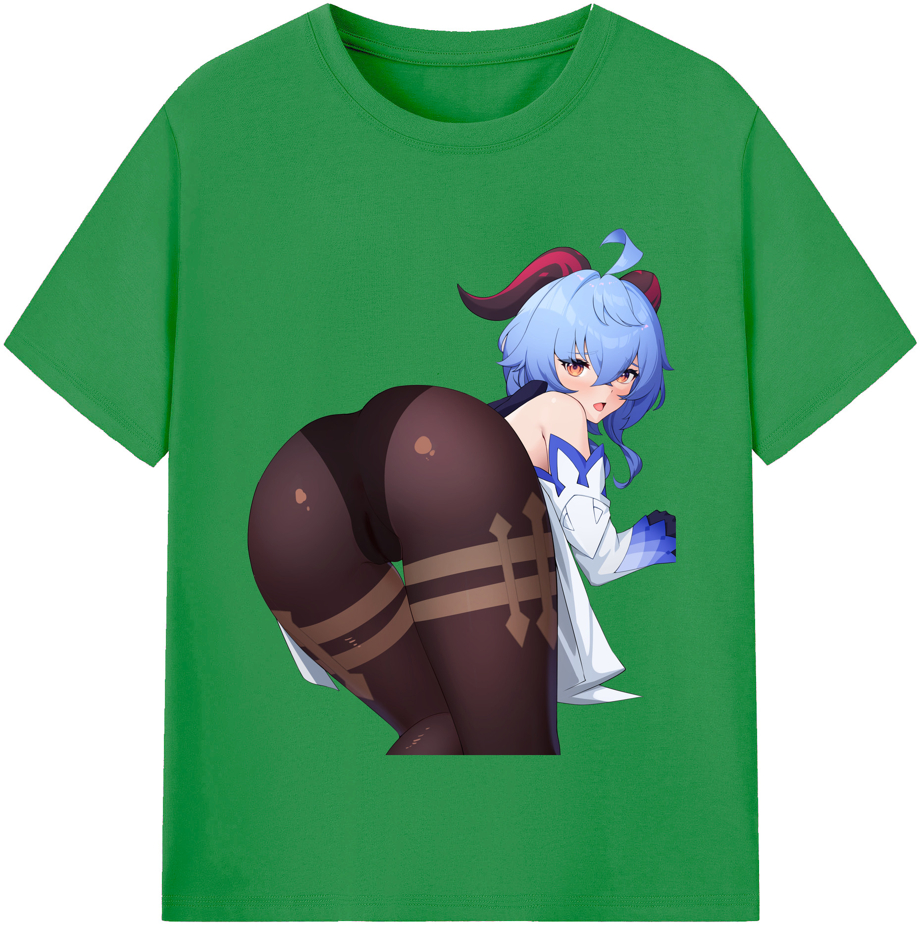 げんし神 甘雨 かんう genshin Ganyu レディースカジュアルプリントTシャツ（綿100％）
