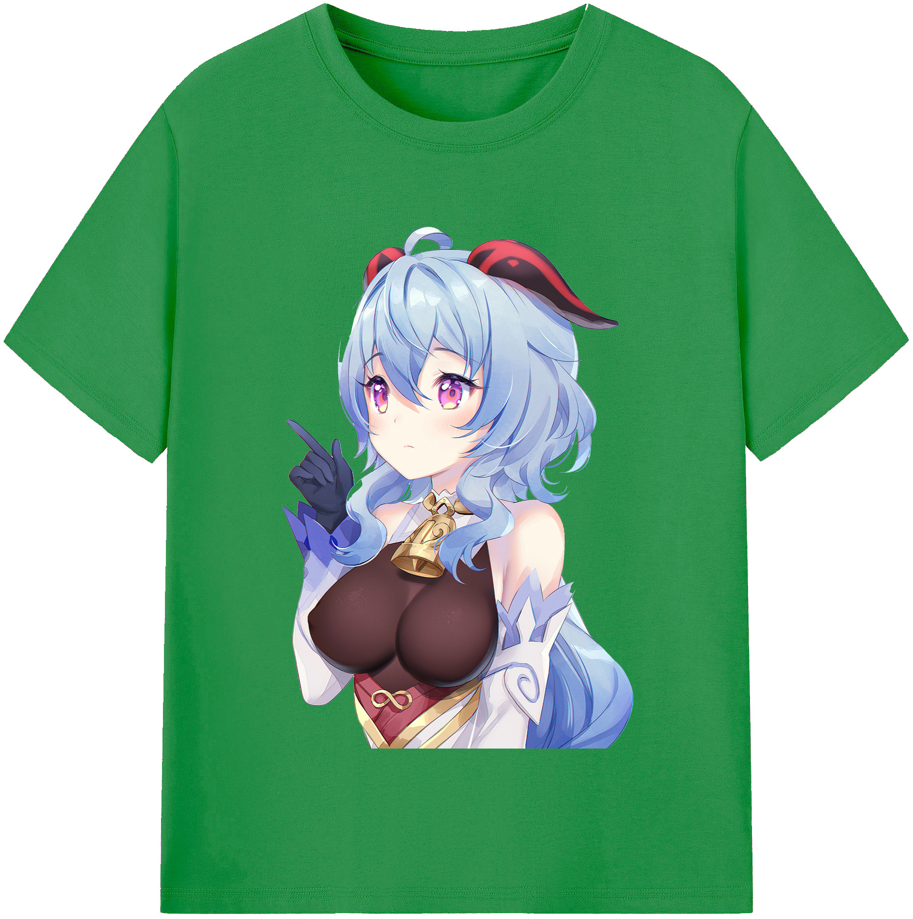げんし神 甘雨 かんう genshin Ganyu レディースカジュアルプリントTシャツ（綿100％）