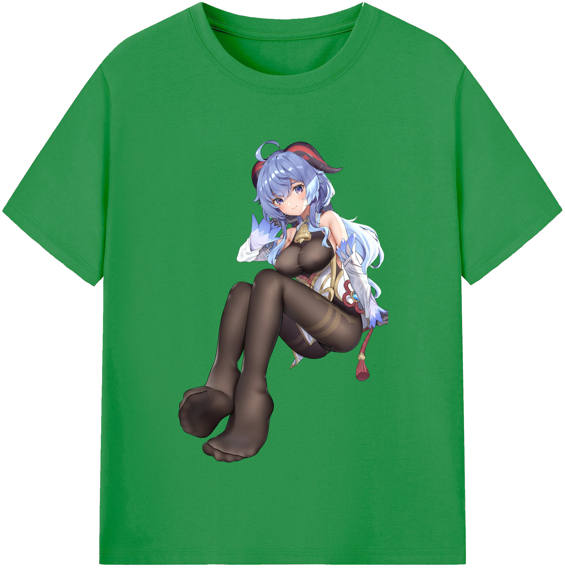 げんし神 甘雨 かんう genshin Ganyu レディースカジュアルプリントTシャツ（綿100％）