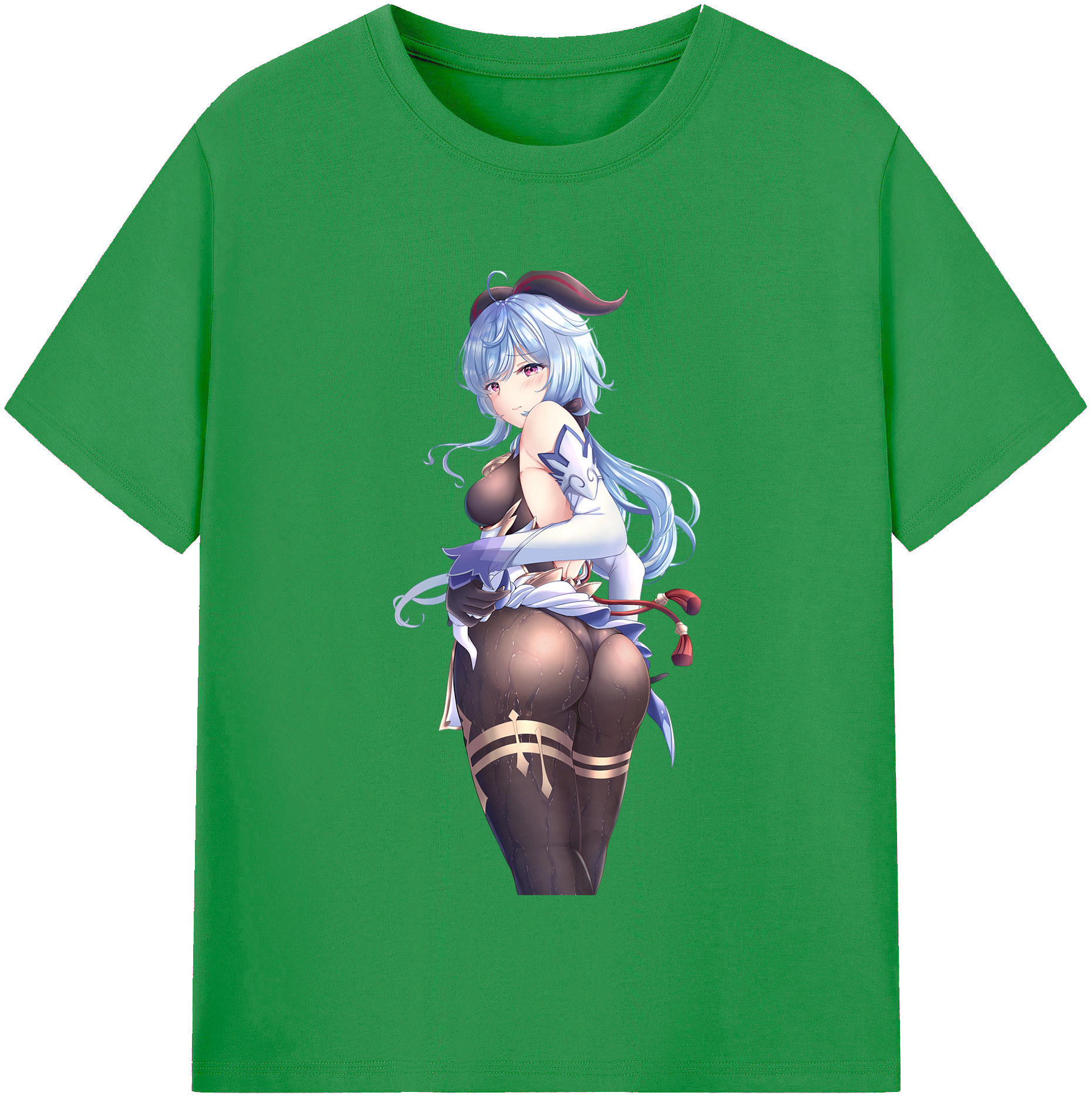 げんし神 甘雨 かんう genshin Ganyu レディースカジュアルプリントTシャツ（綿100％）