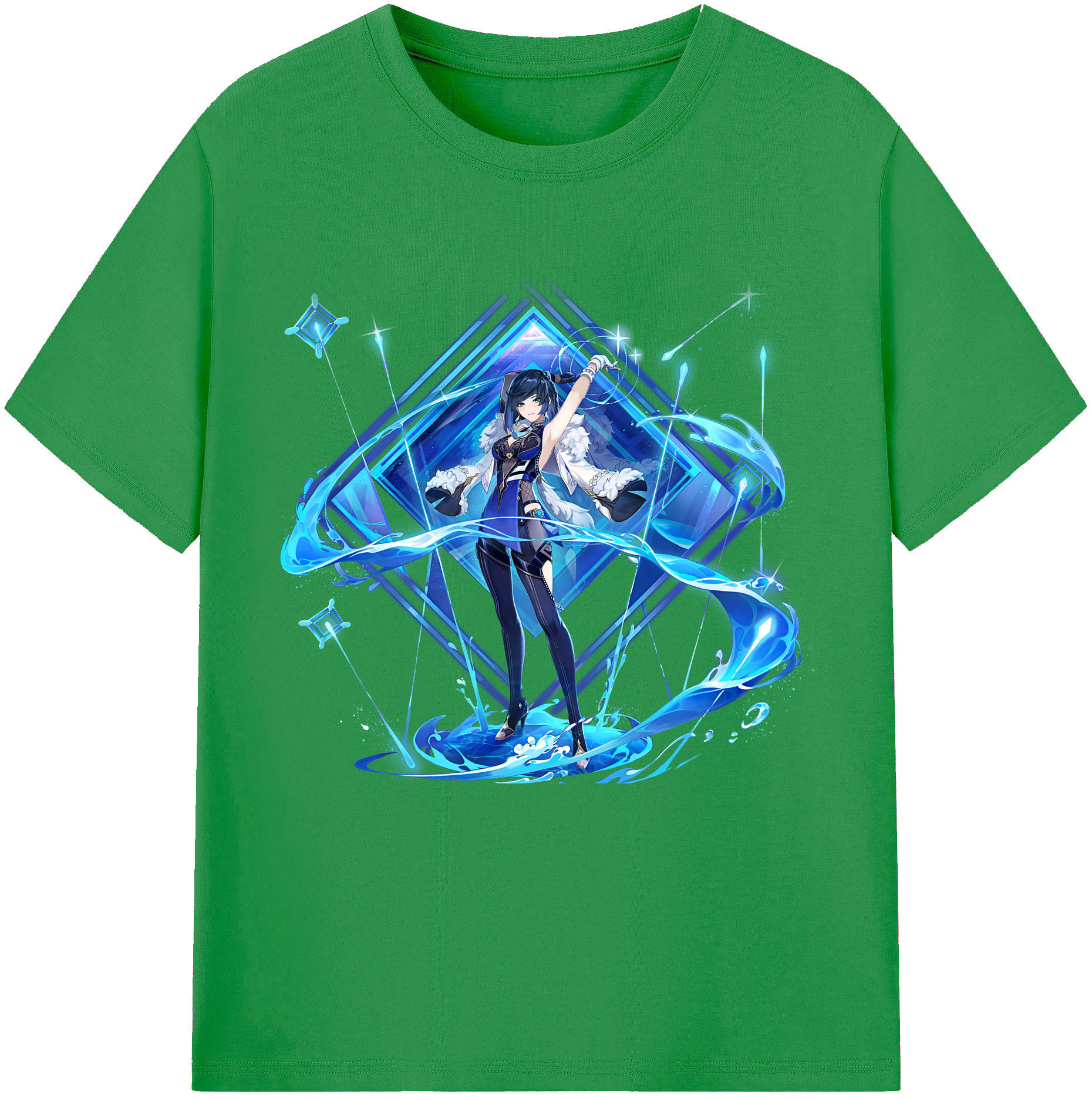 げんし神 夜兰 やらん genshin Yaran レディースカジュアルプリントTシャツ（綿100％）