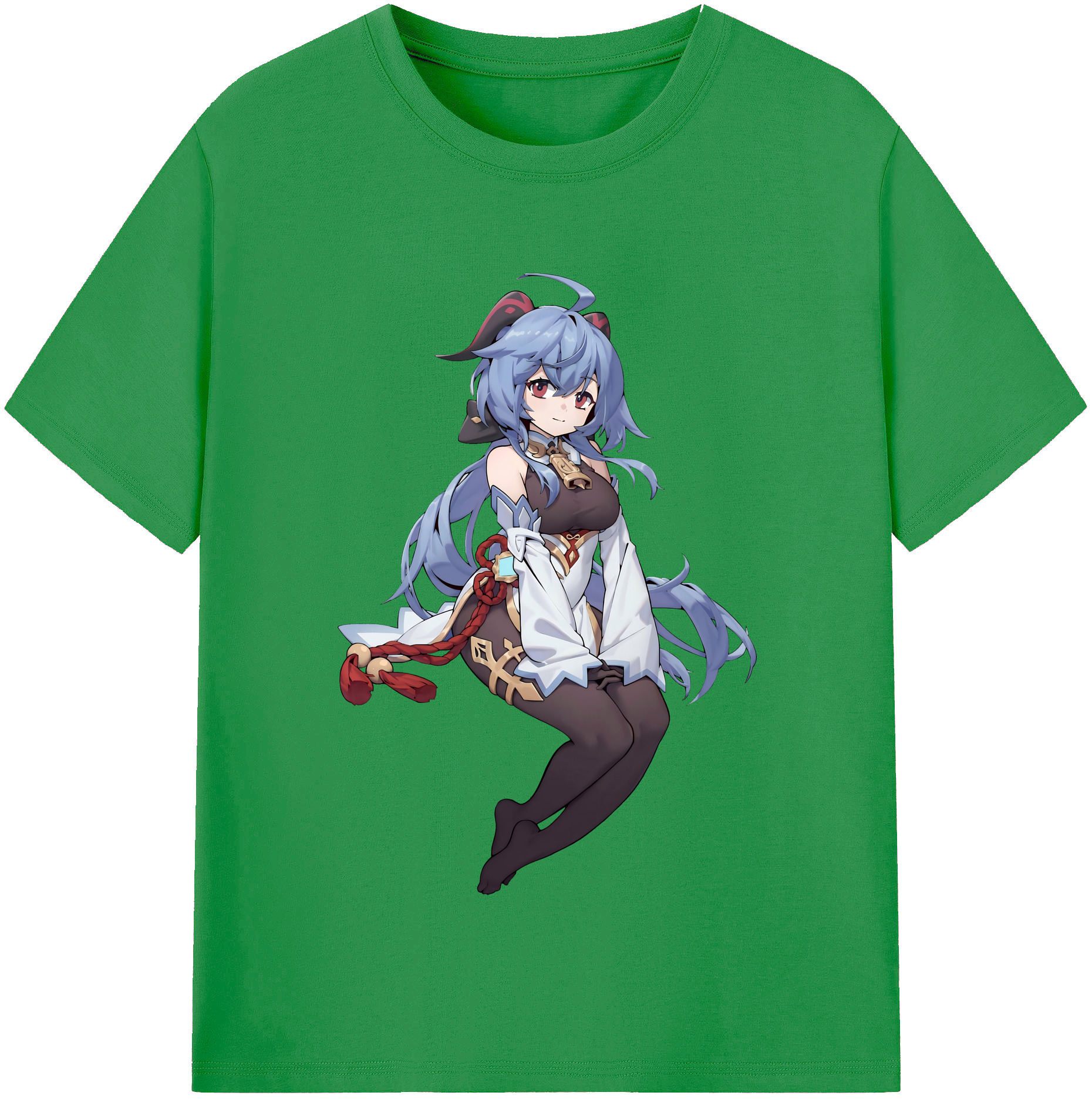 げんし神 甘雨 かんう genshin Ganyu レディースカジュアルプリントTシャツ（綿100％）