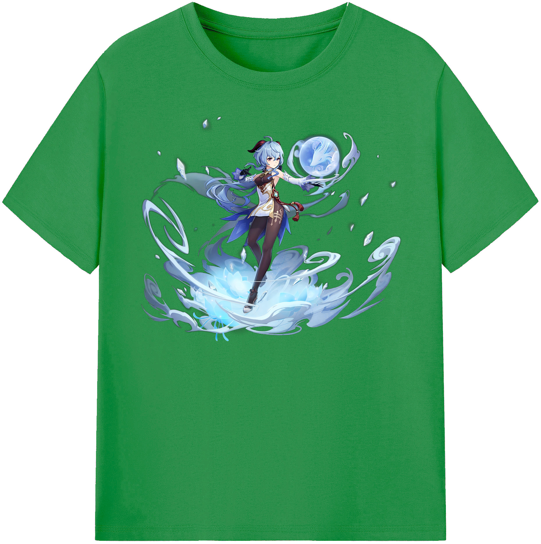 げんし神 甘雨 かんう genshin Ganyu レディースカジュアルプリントTシャツ（綿100％）