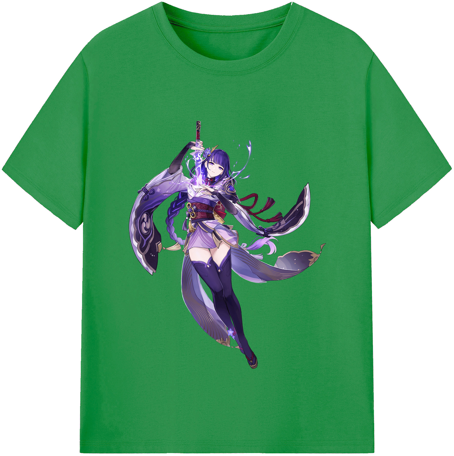 げんし神 雷電将軍 らいでんしょうぐん genshin Raiden Shogun レディースカジュアルプリントTシャツ（綿100％）