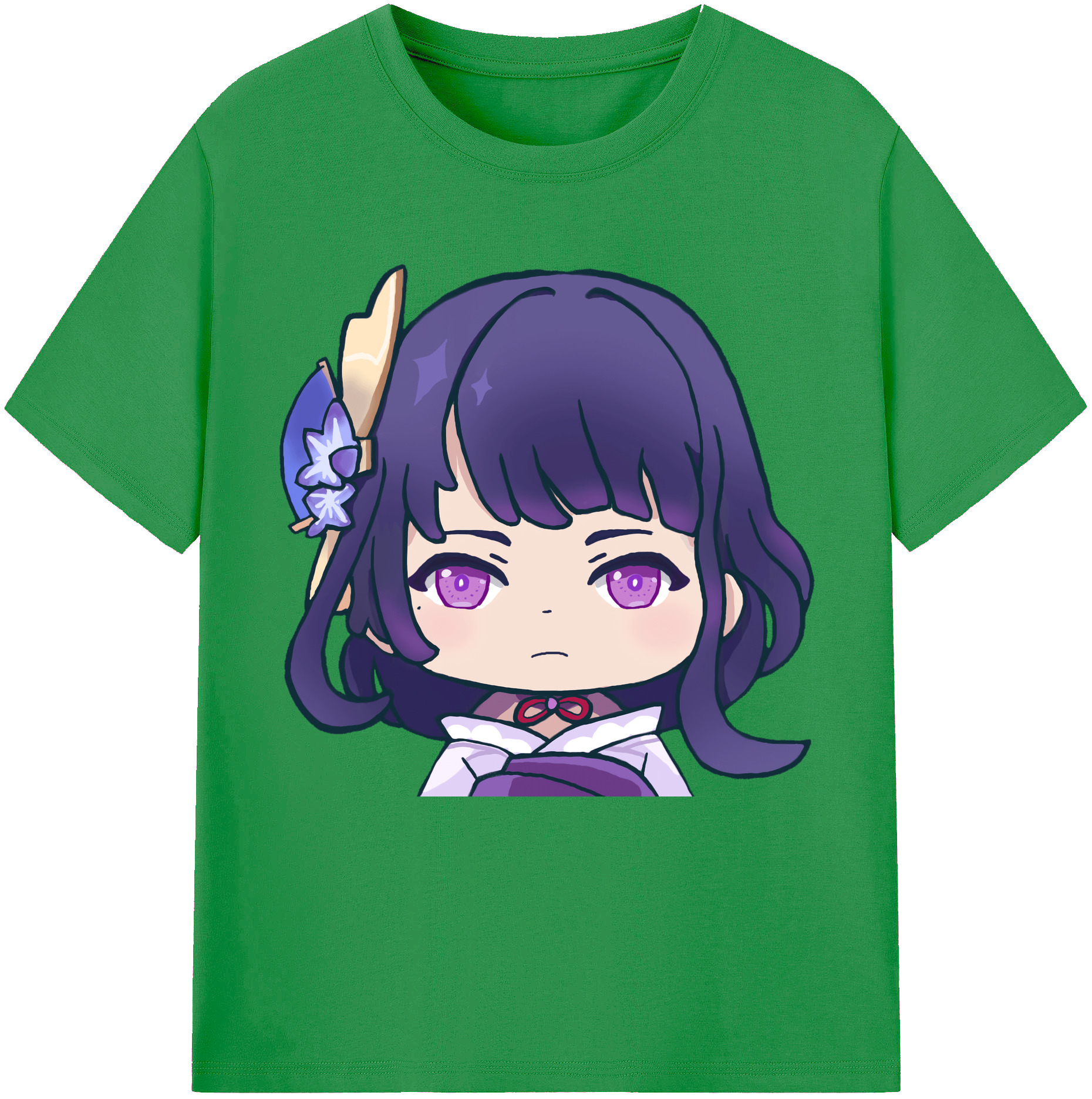 げんし神 雷電将軍 らいでんしょうぐん genshin Raiden Shogun レディースカジュアルプリントTシャツ（綿100％）