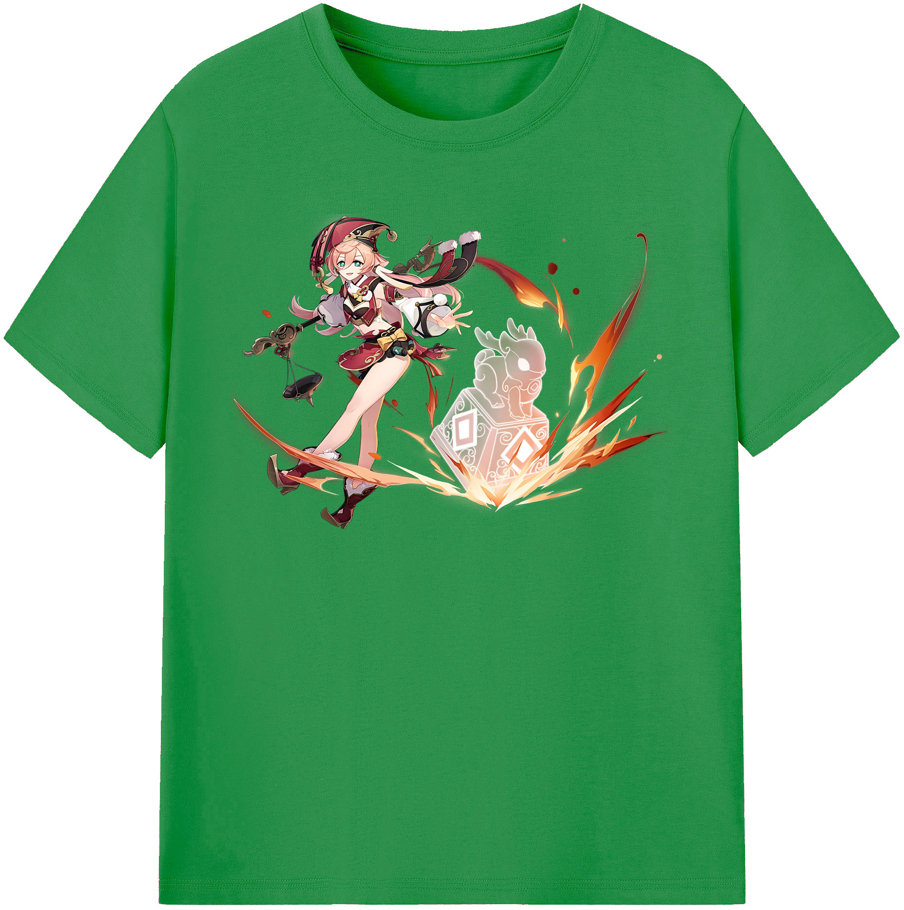 げんし神 ヤンフェイ genshin Yanfei レディースカジュアルプリントTシャツ（綿100％）