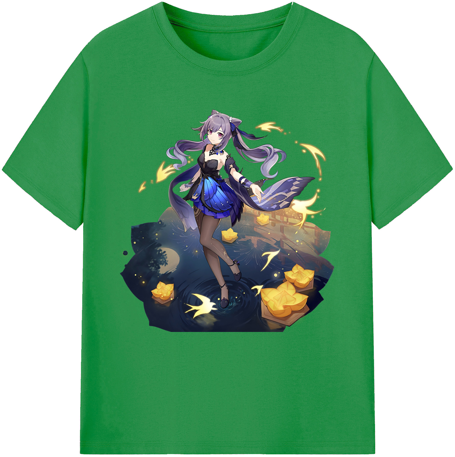 げんし神 刻晴 こくせい genshin Kokusei レディースカジュアルプリントTシャツ（綿100％）