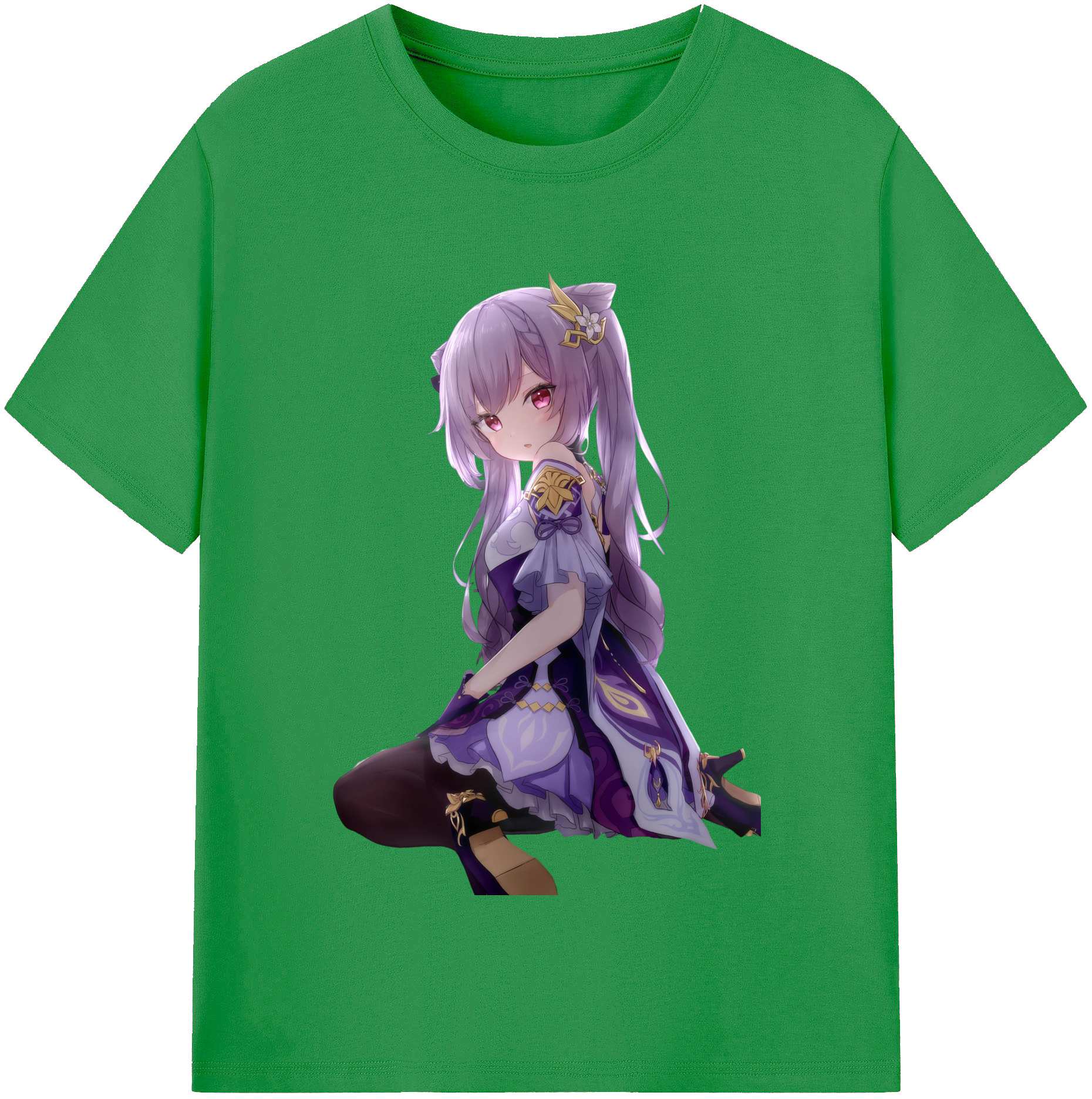 げんし神 刻晴 こくせい genshin Kokusei レディースカジュアルプリントTシャツ（綿100％）
