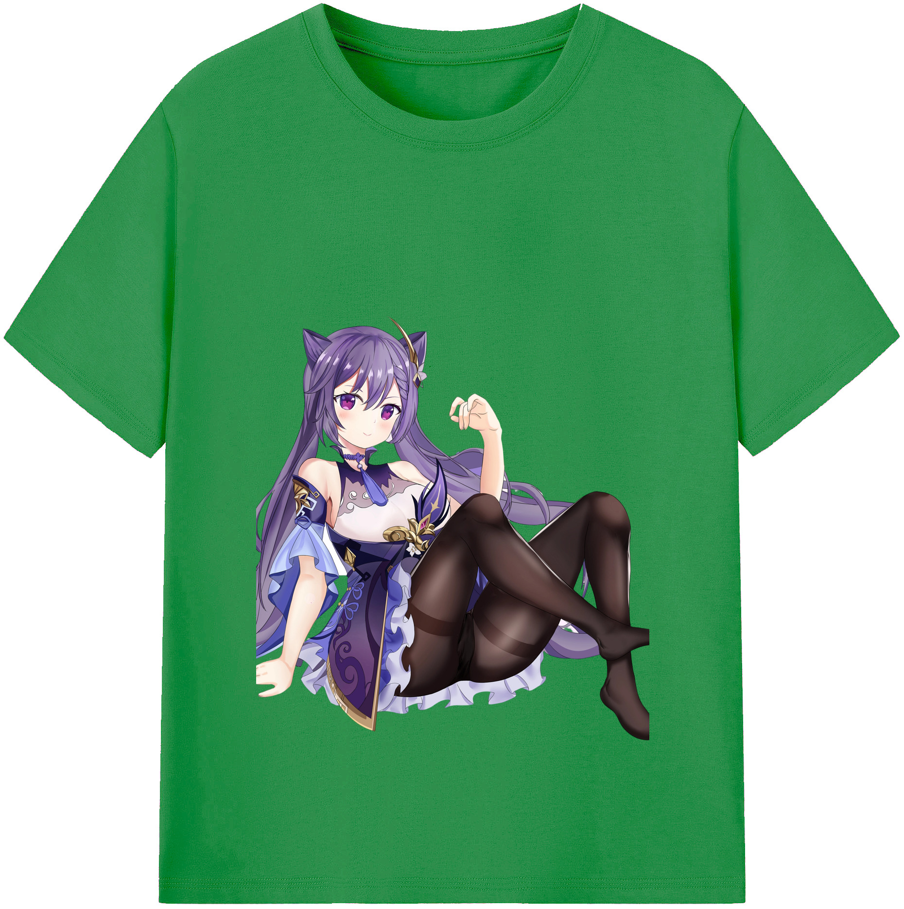 げんし神 刻晴 こくせい genshin Kokusei レディースカジュアルプリントTシャツ（綿100％）