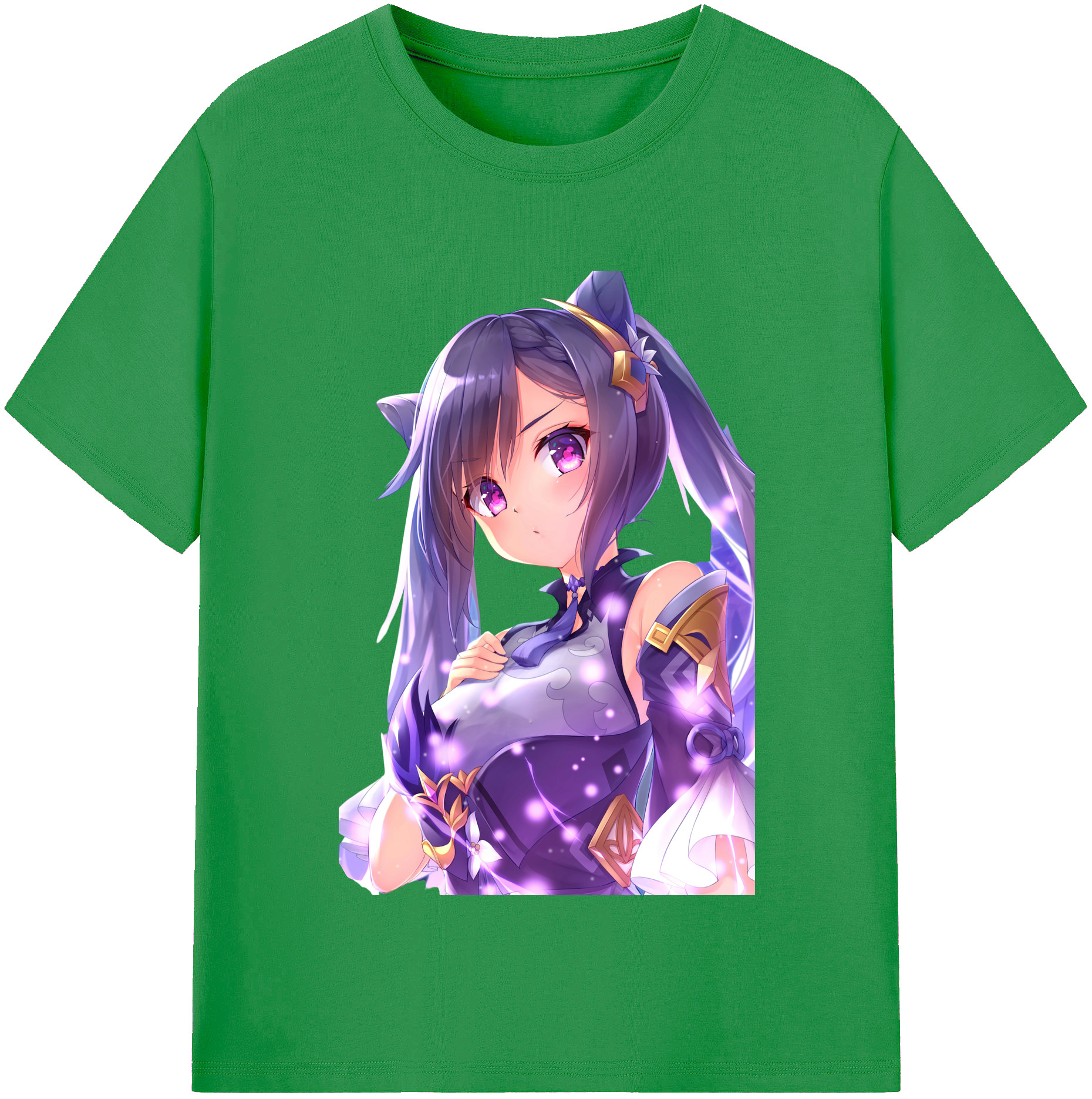 げんし神 刻晴 こくせい genshin Kokusei レディースカジュアルプリントTシャツ（綿100％）
