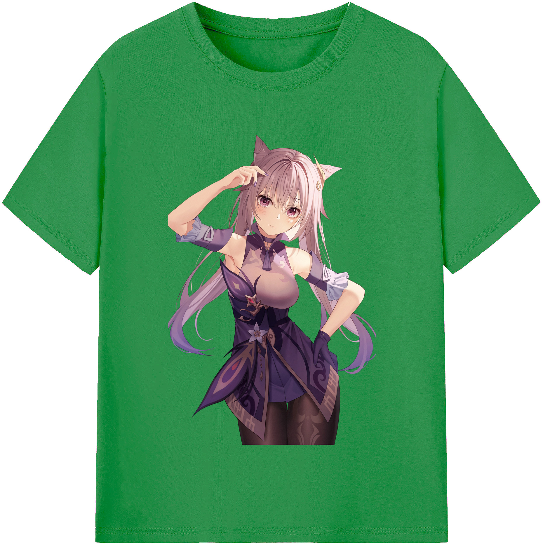 げんし神 刻晴 こくせい genshin Kokusei レディースカジュアルプリントTシャツ（綿100％）
