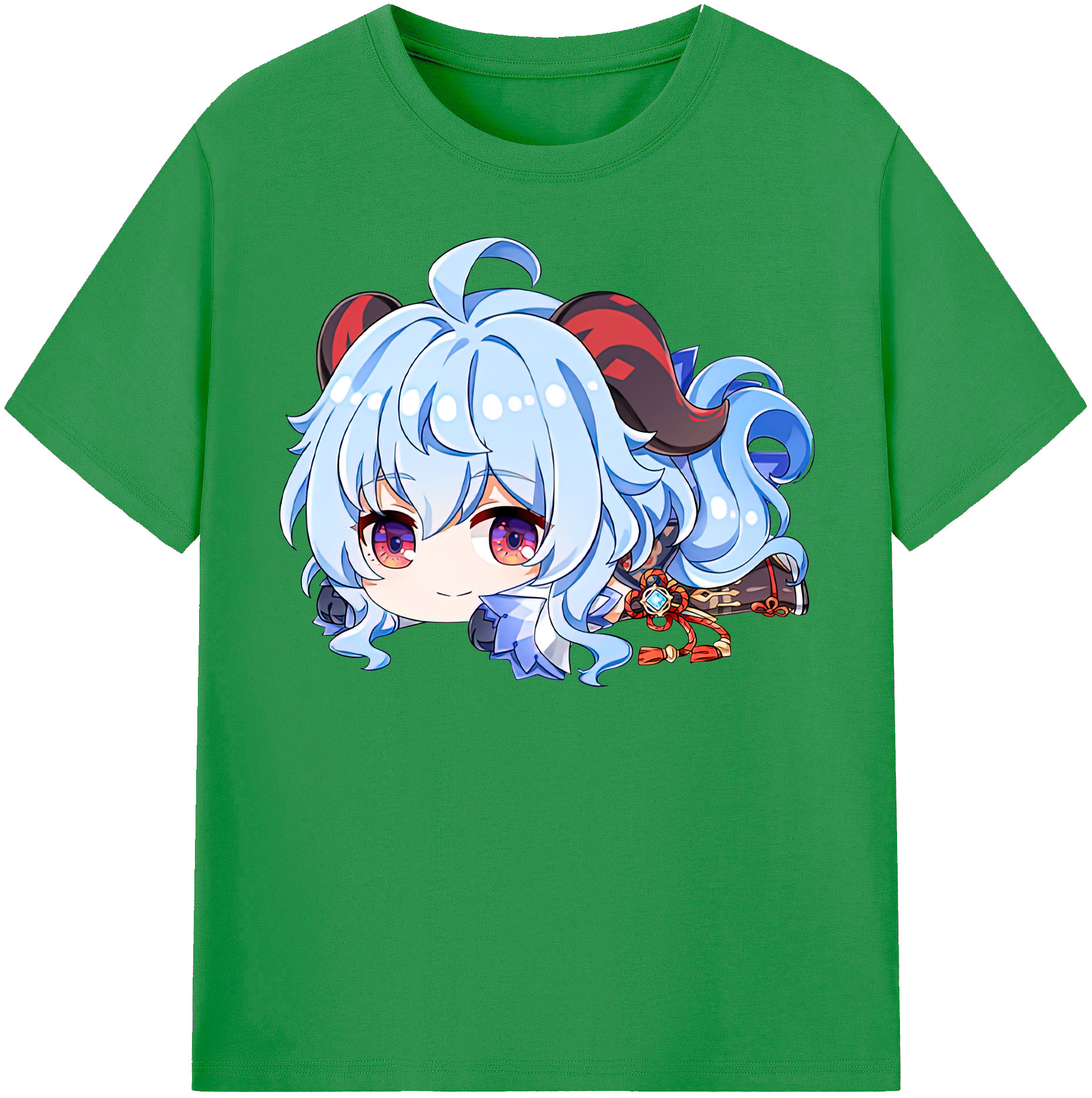 げんし神 甘雨 かんう genshin Ganyu レディースカジュアルプリントTシャツ（綿100％）