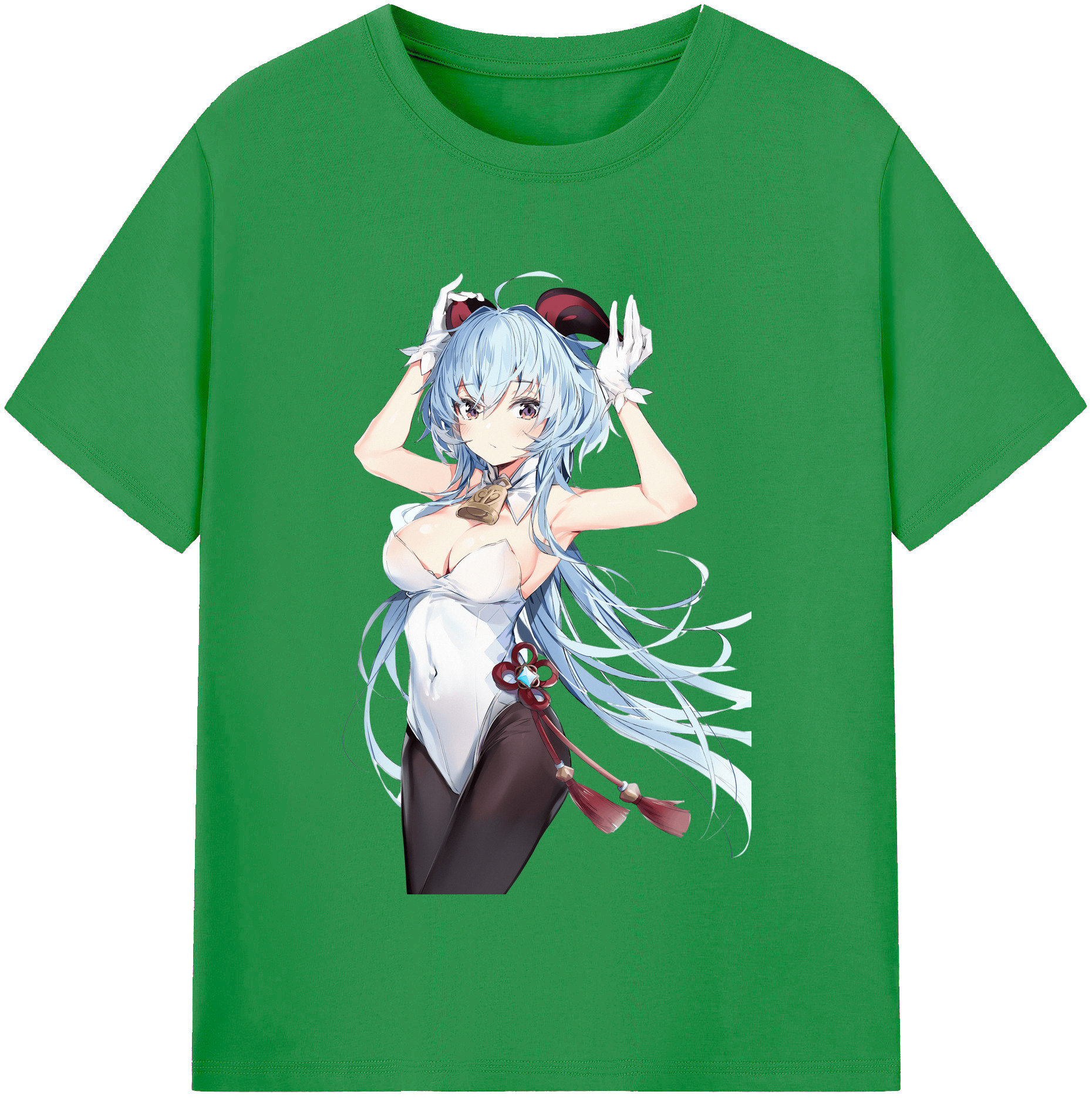 げんし神 甘雨 かんう genshin Ganyu レディースカジュアルプリントTシャツ（綿100％）