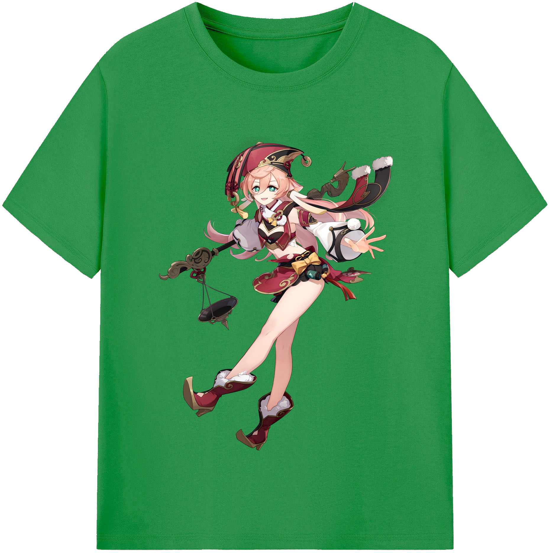げんし神 ヤンフェイ genshin Yanfei レディースカジュアルプリントTシャツ（綿100％）