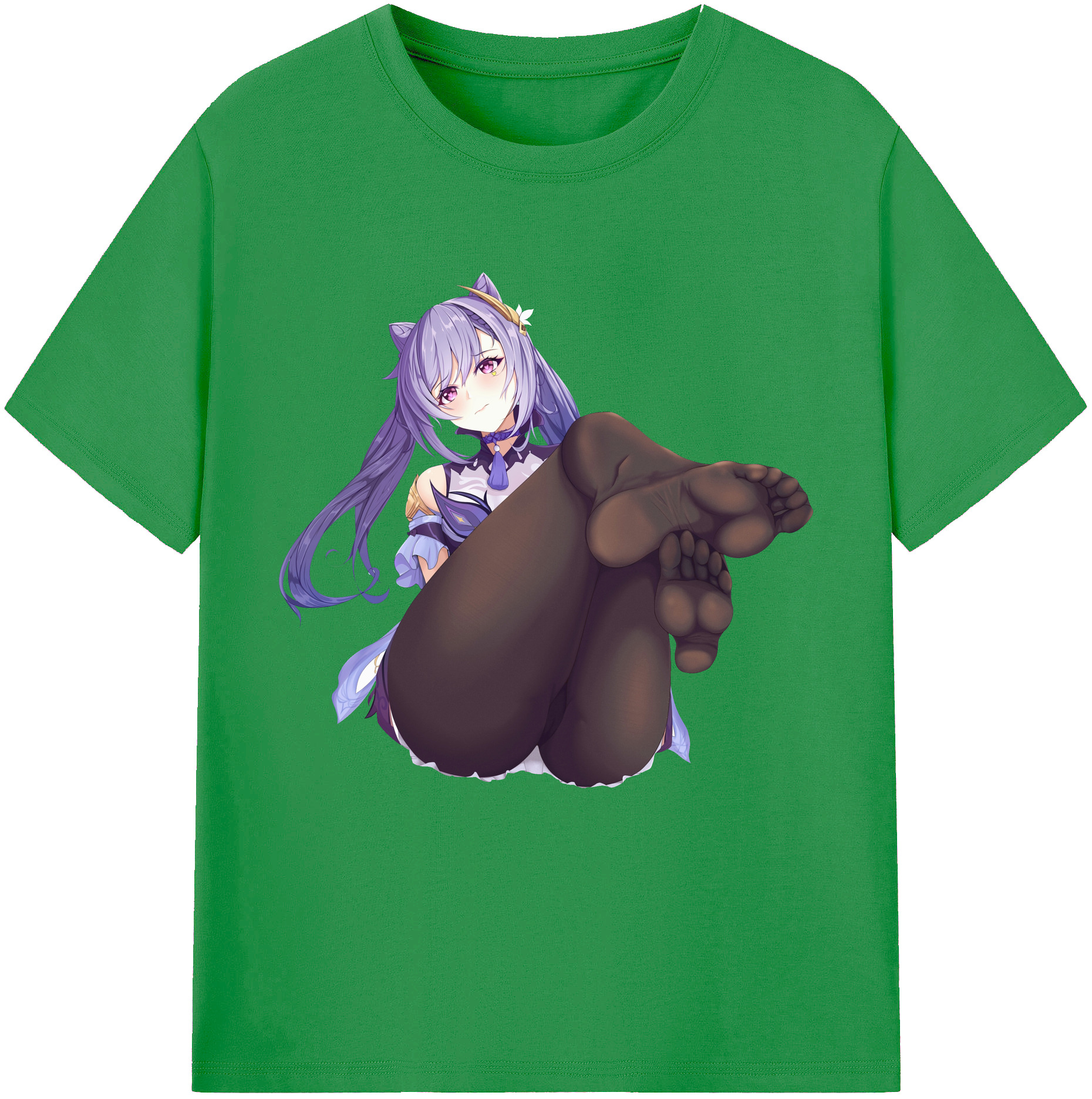 げんし神 刻晴 こくせい genshin Kokusei レディースカジュアルプリントTシャツ（綿100％）