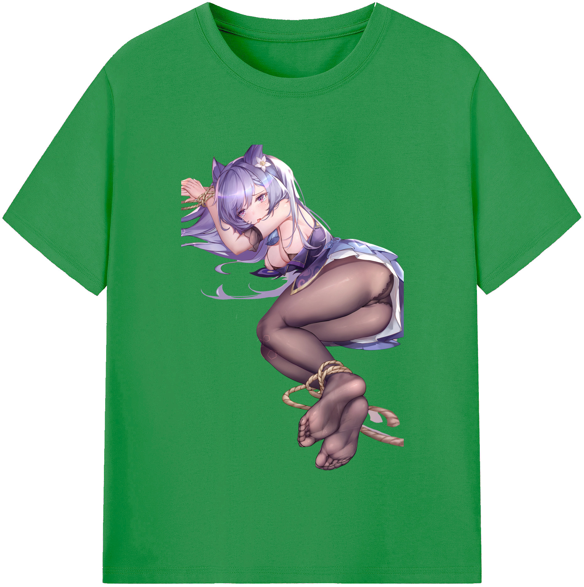 げんし神 刻晴 こくせい genshin Kokusei レディースカジュアルプリントTシャツ（綿100％）