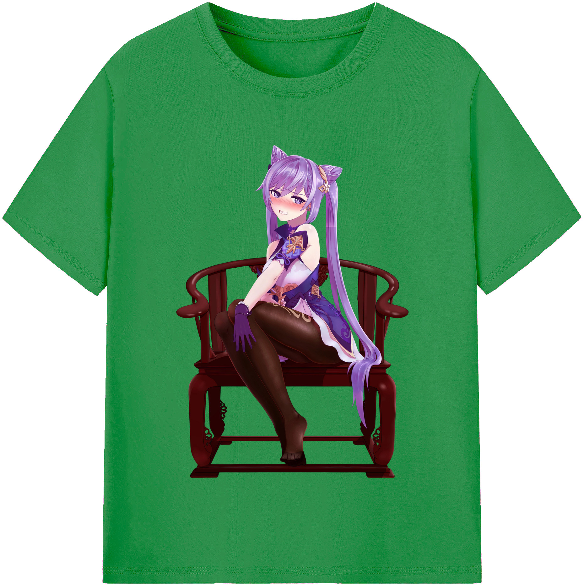 げんし神 刻晴 こくせい genshin Kokusei レディースカジュアルプリントTシャツ（綿100％）